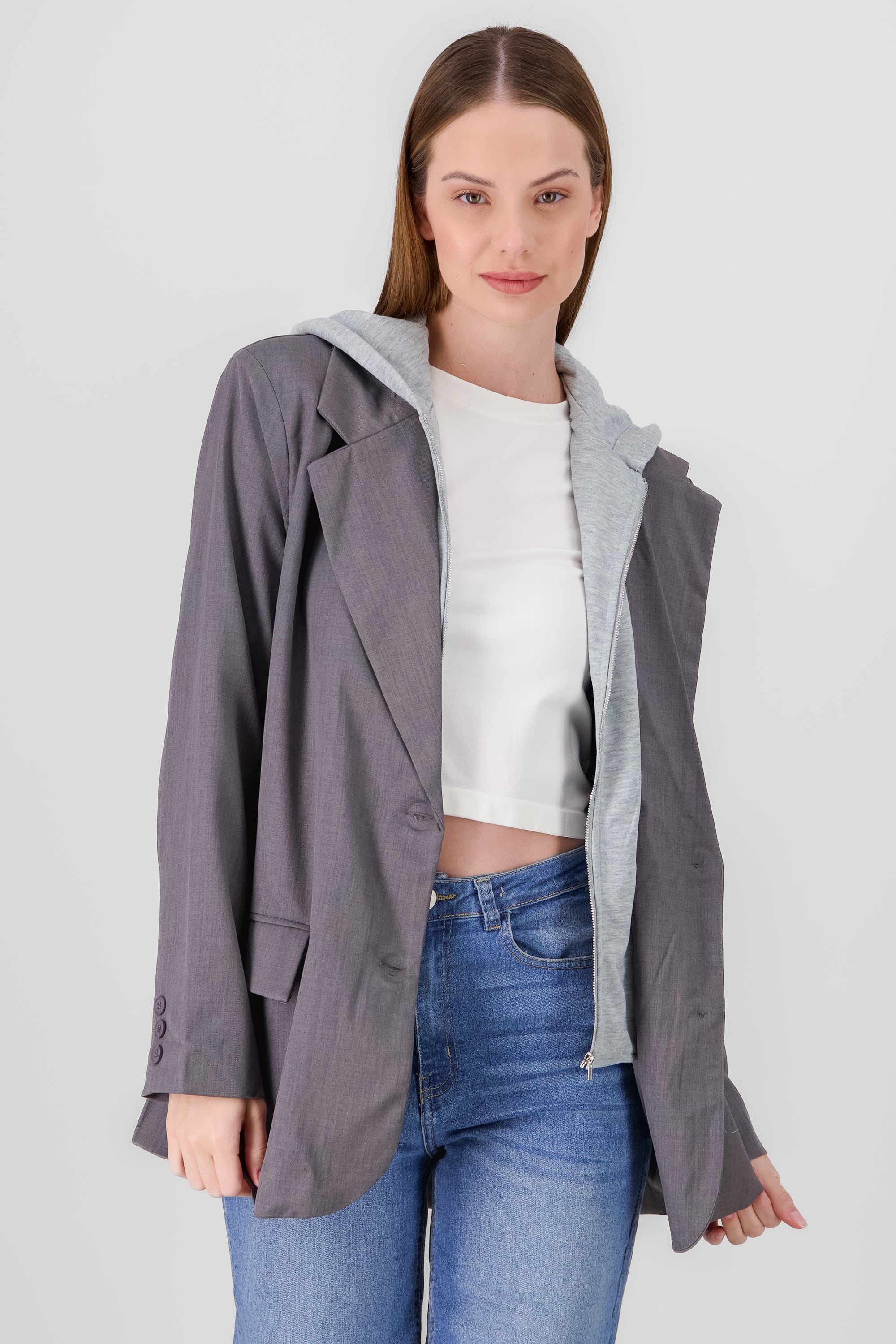 Saco largo con sudadera