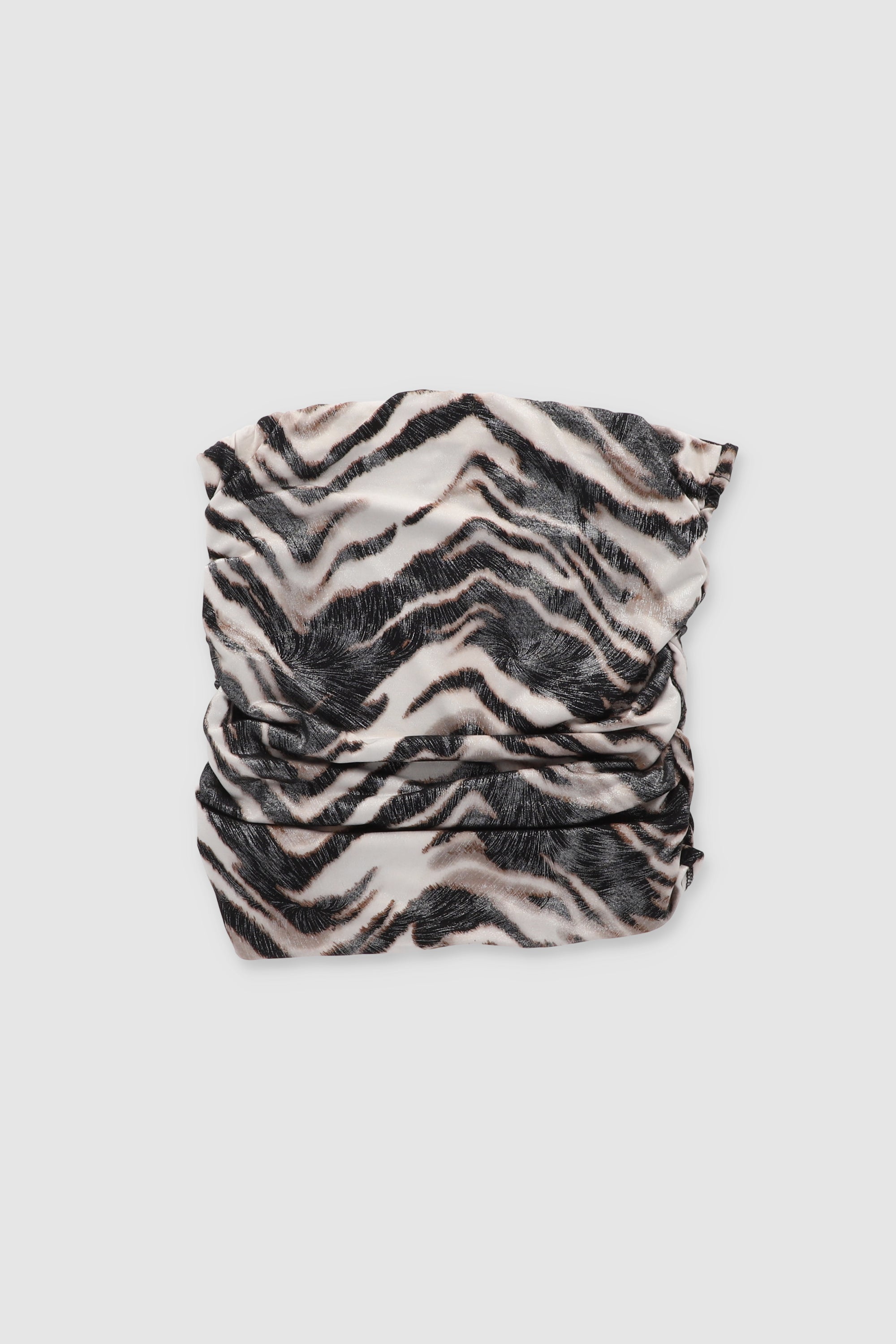 top drapeado estampado animal print