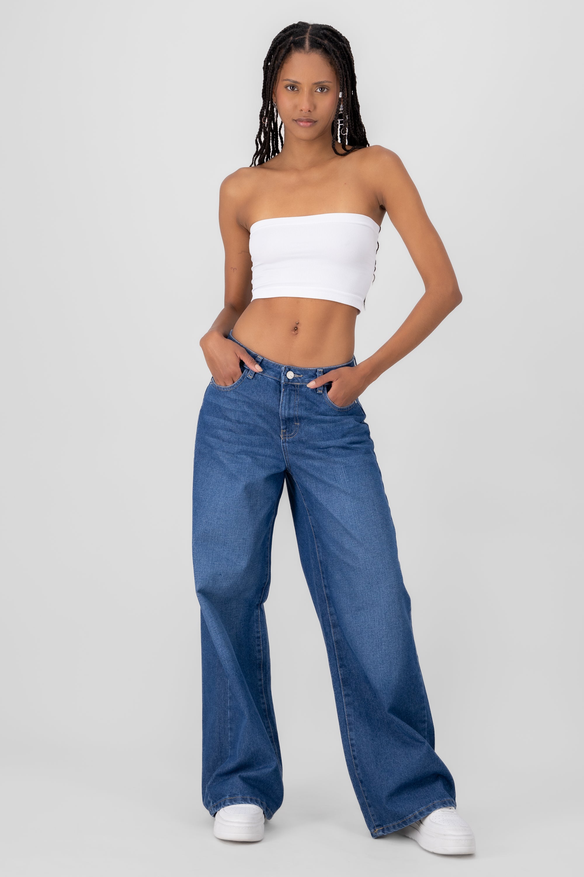 Jeans wide leg amplios