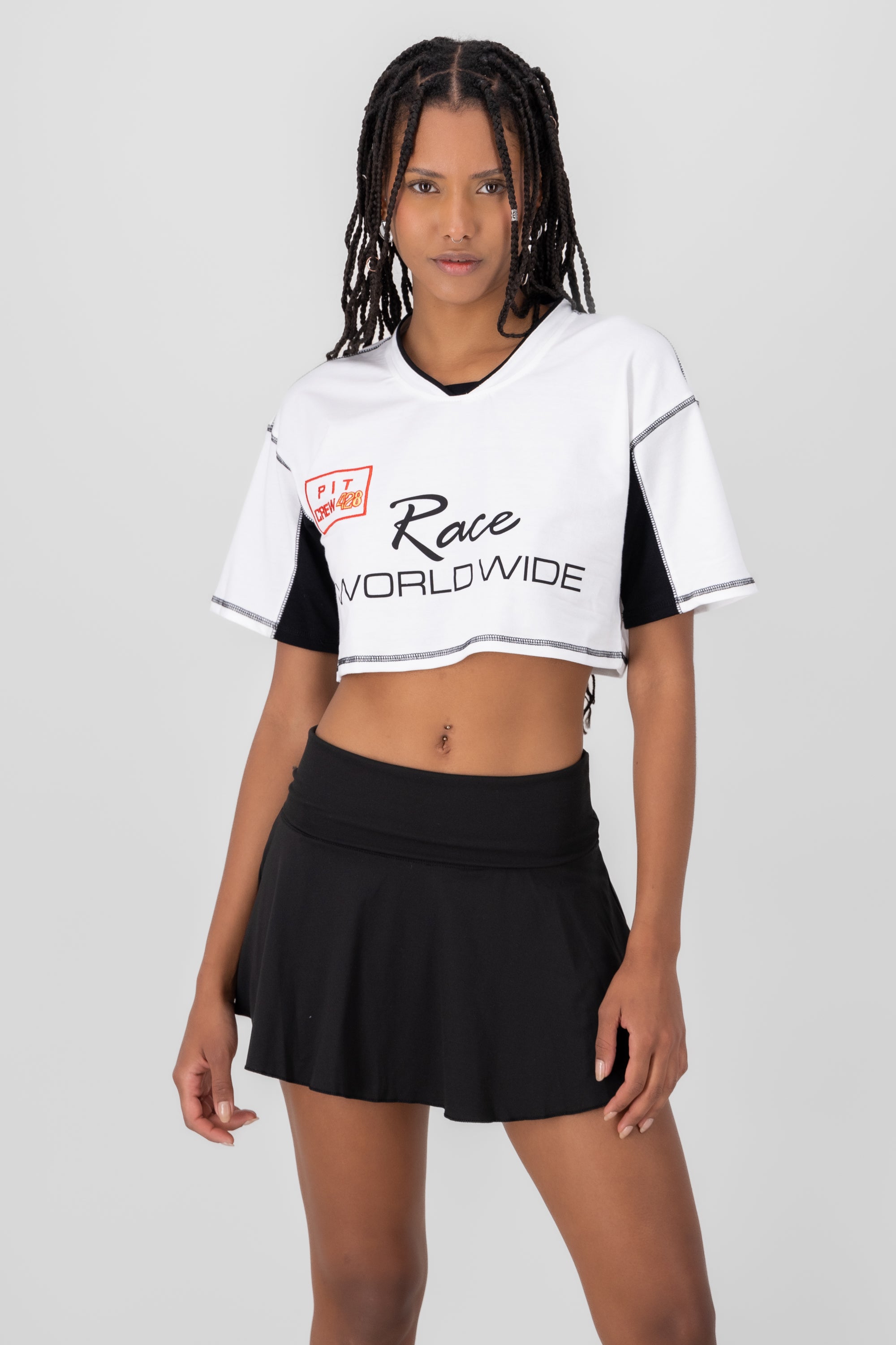 T-shirt carrera de coches estampada