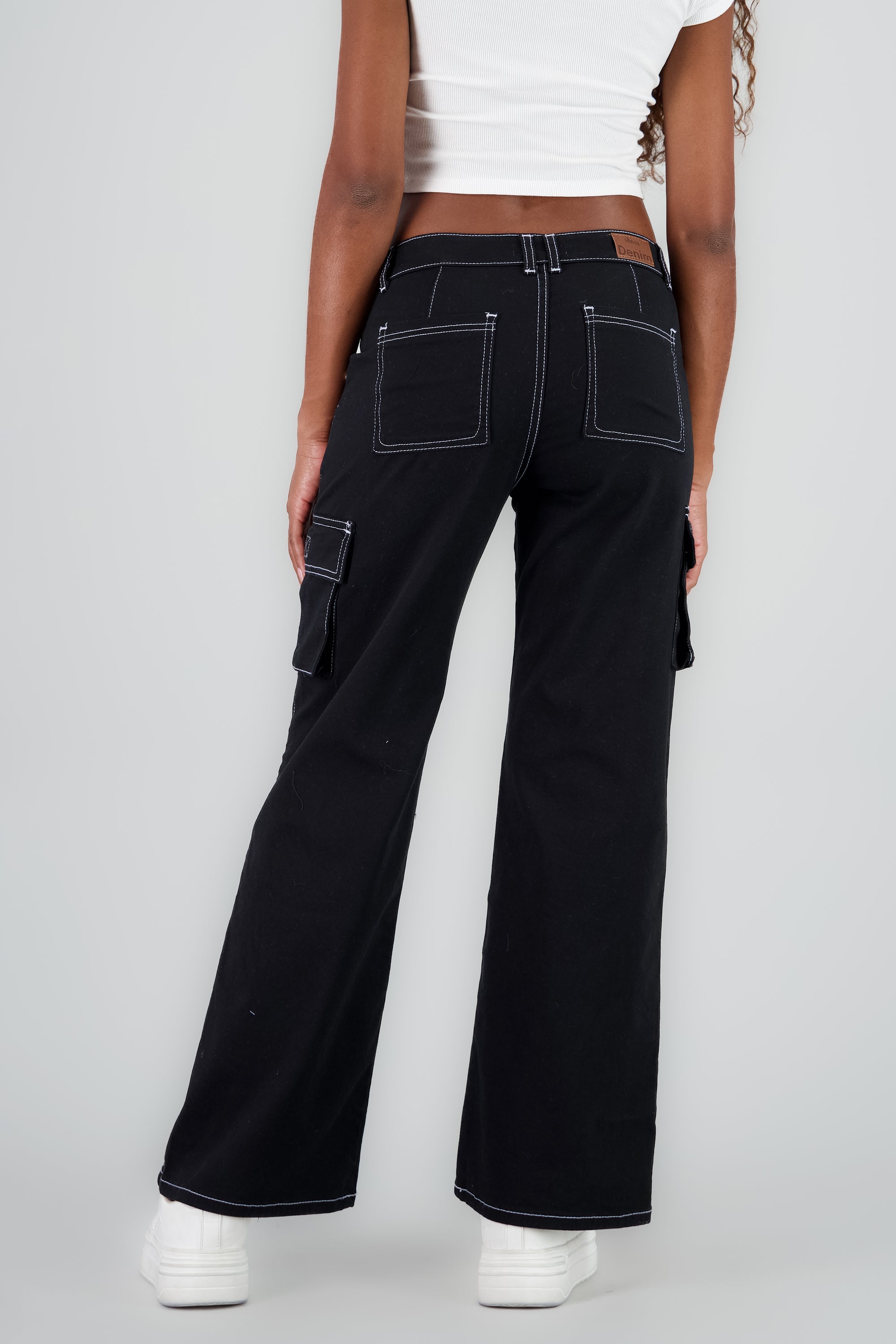 Jeans cargo wide leg lisos