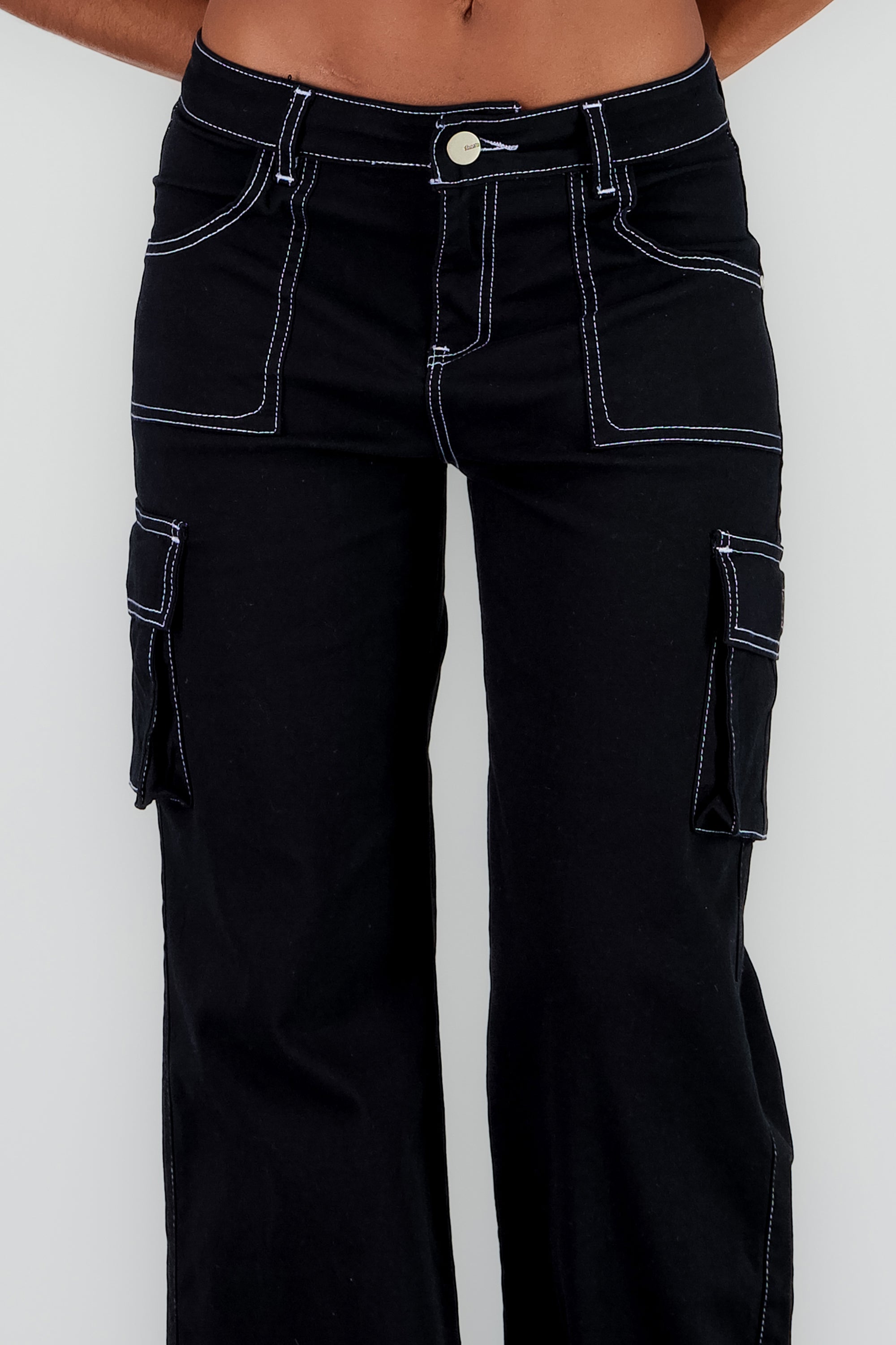 Jeans cargo wide leg lisos