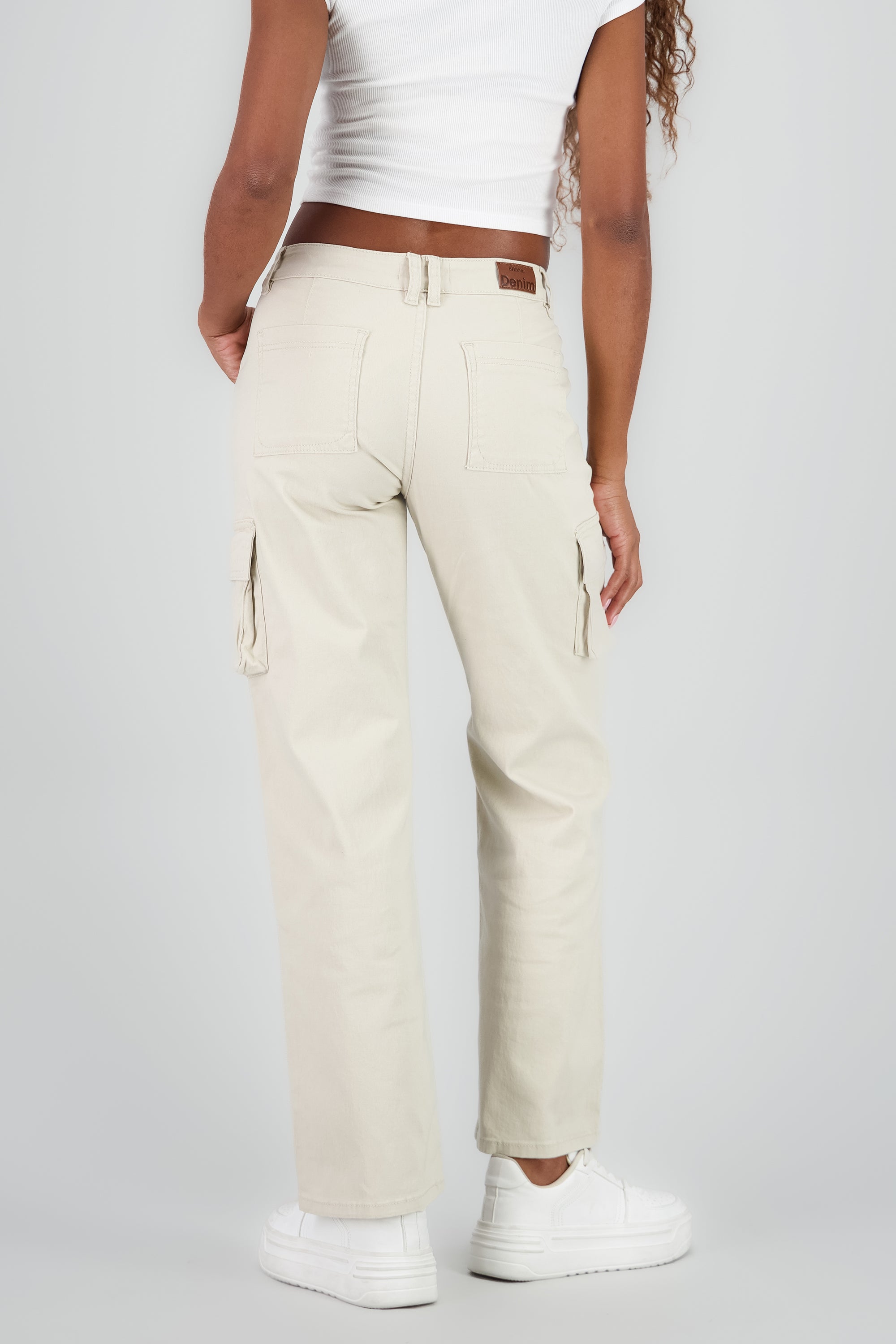 Jeans cargo straight monocolor