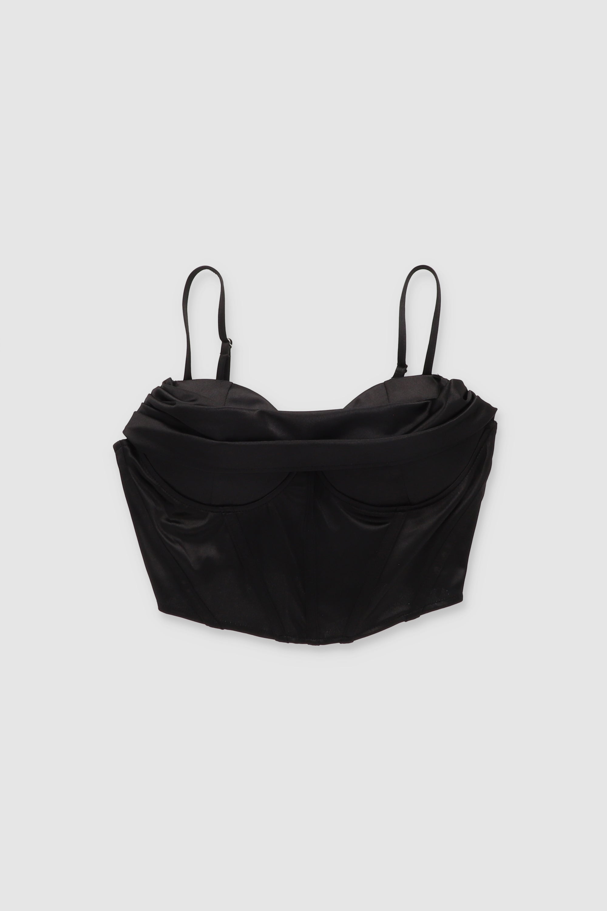 Corset con pliegues cuello cascada liso