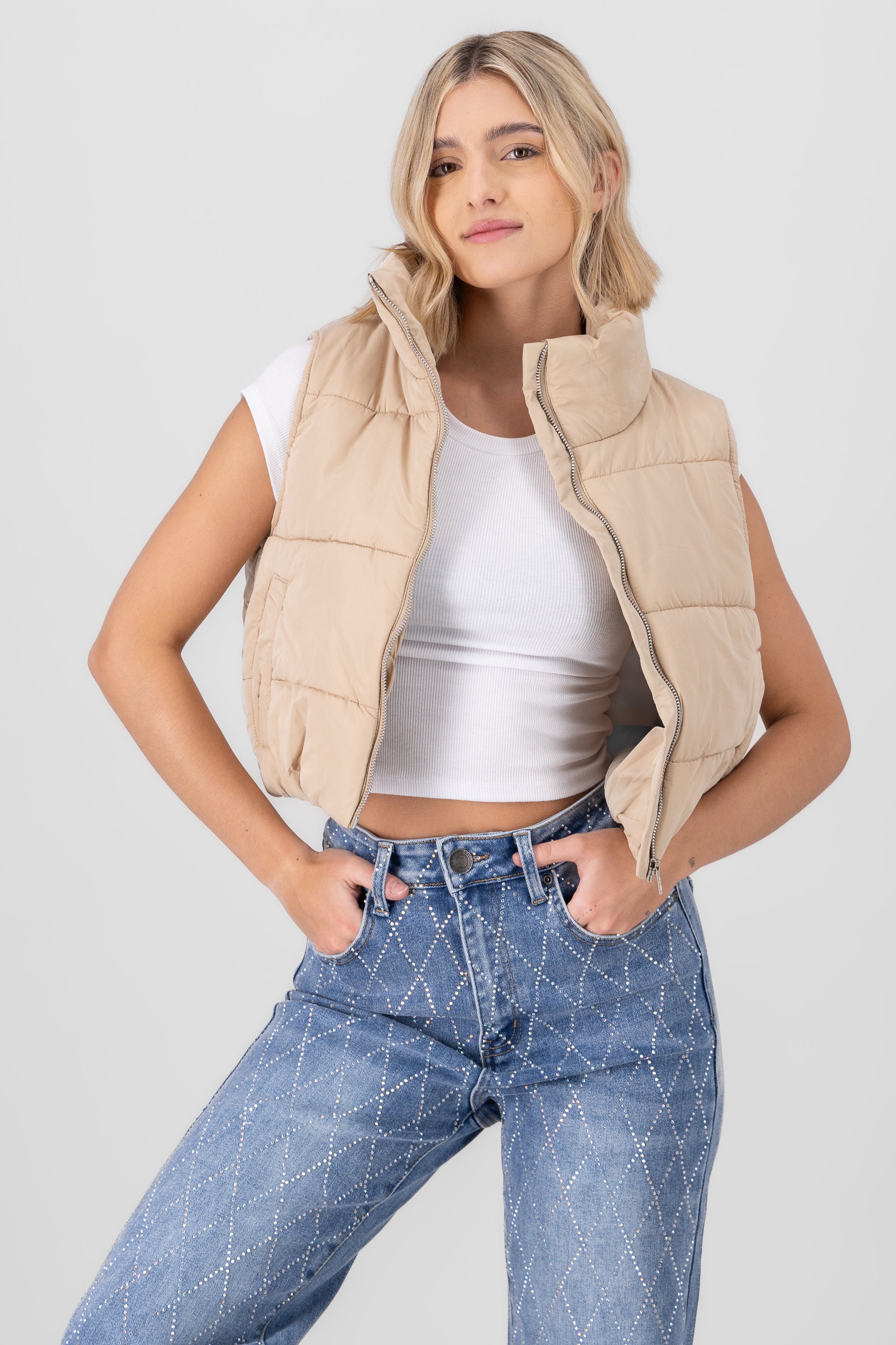 Chaleco corto capitonado - Main Image