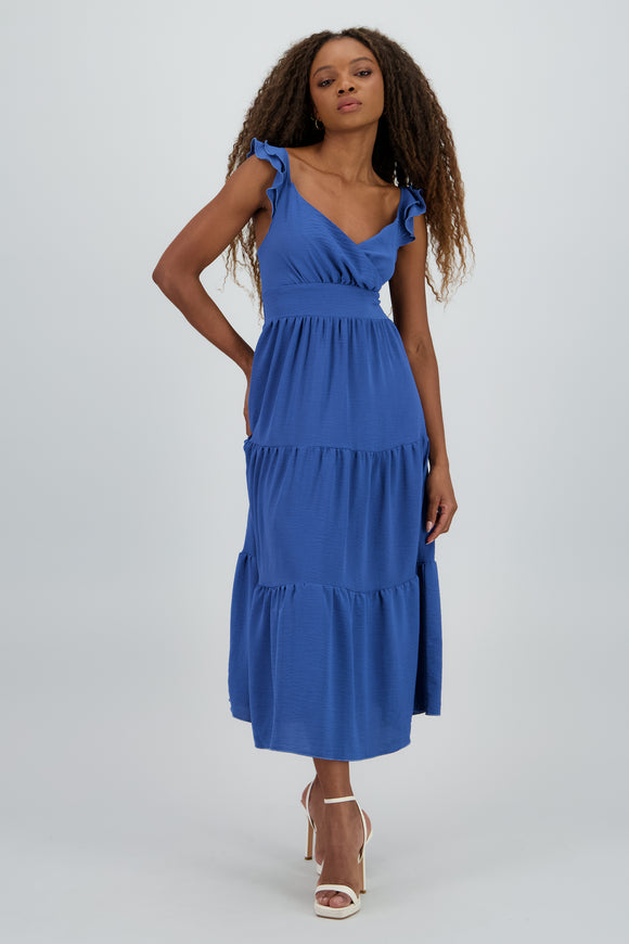 Vestido maxi con olanes