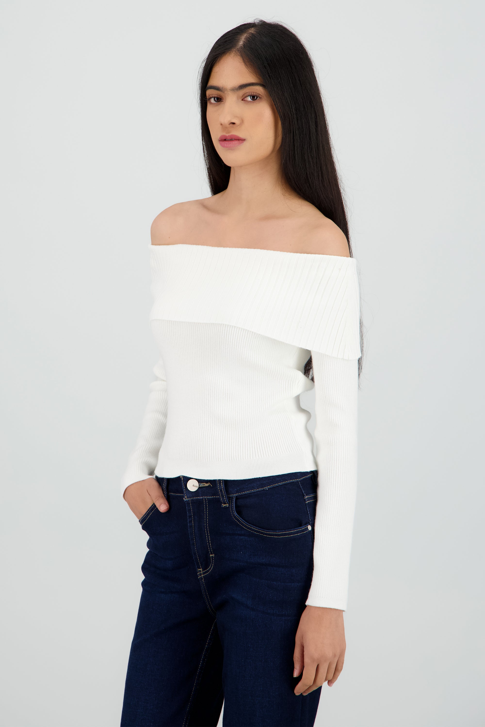 Sueter bandeau tejido