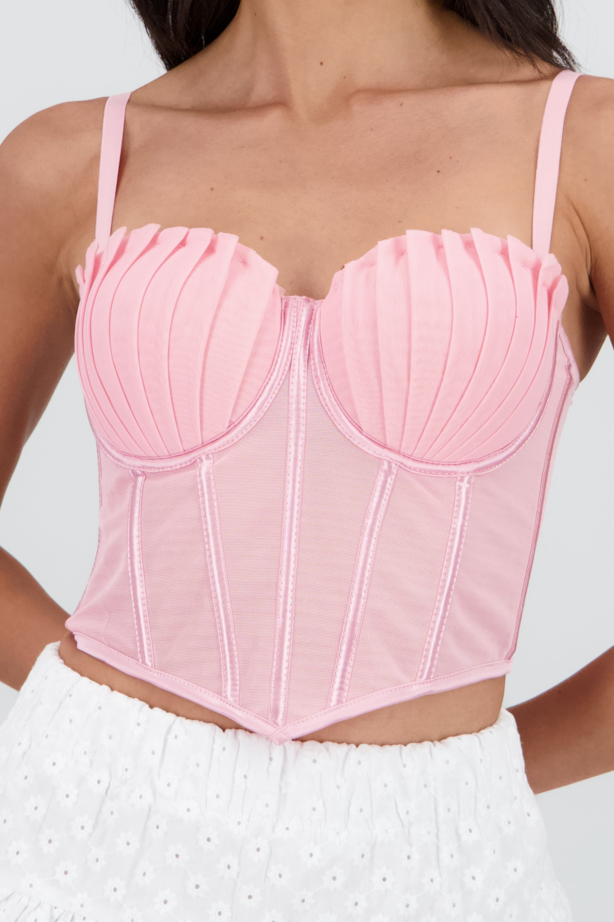 Corset varillas detalle plisado copas