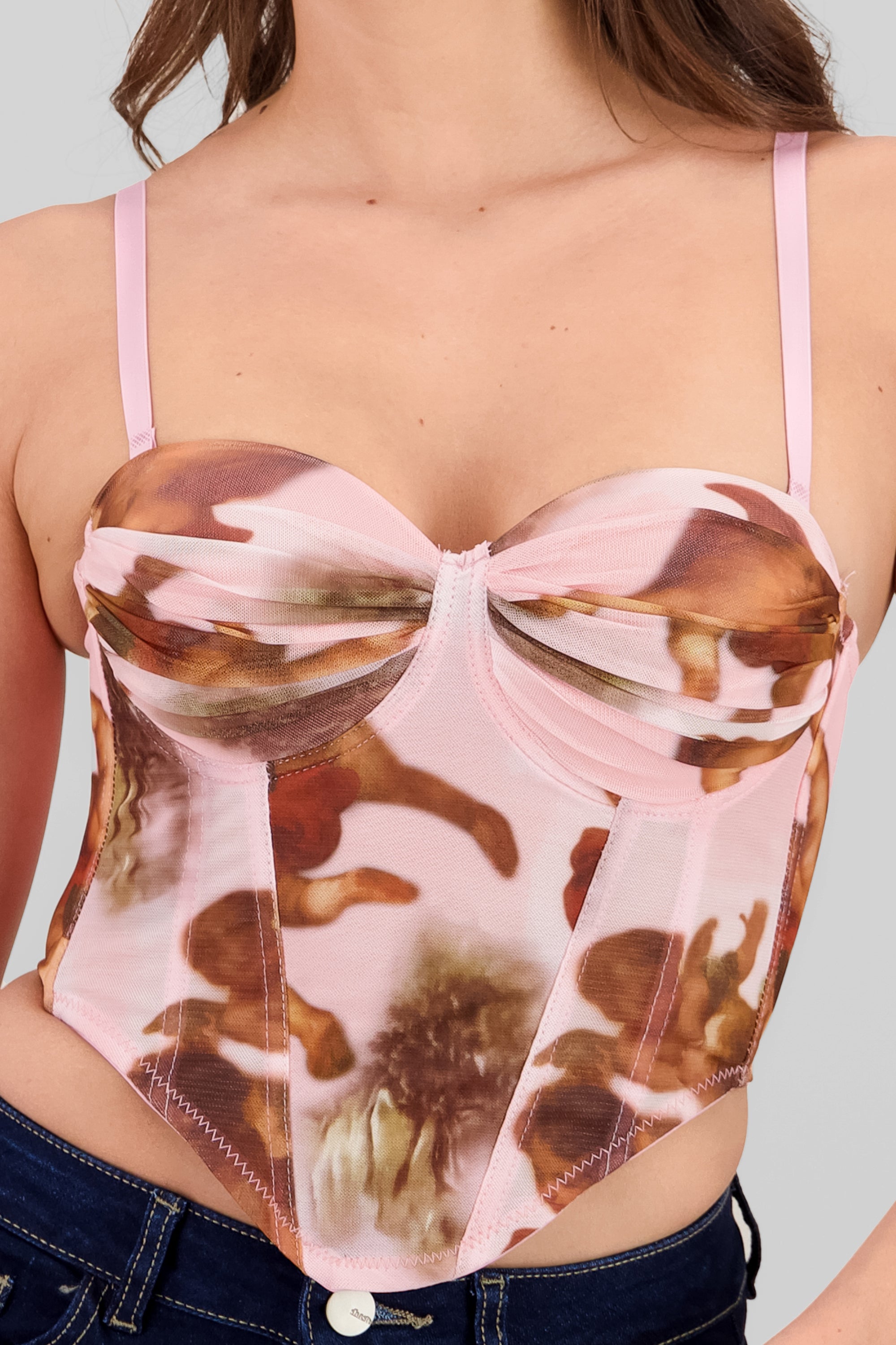Corset mesh degradado detalle copas