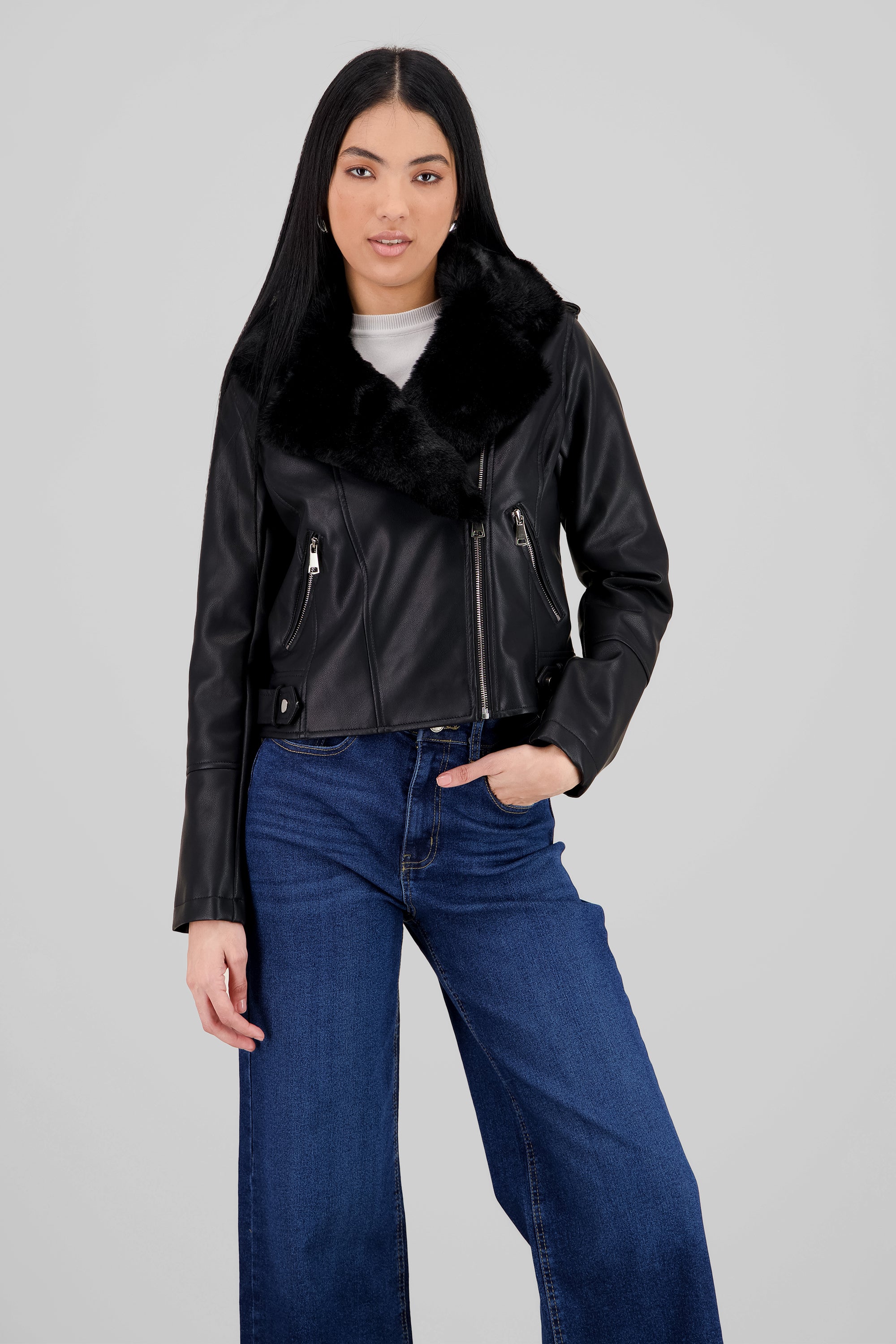 Biker PU con peluche