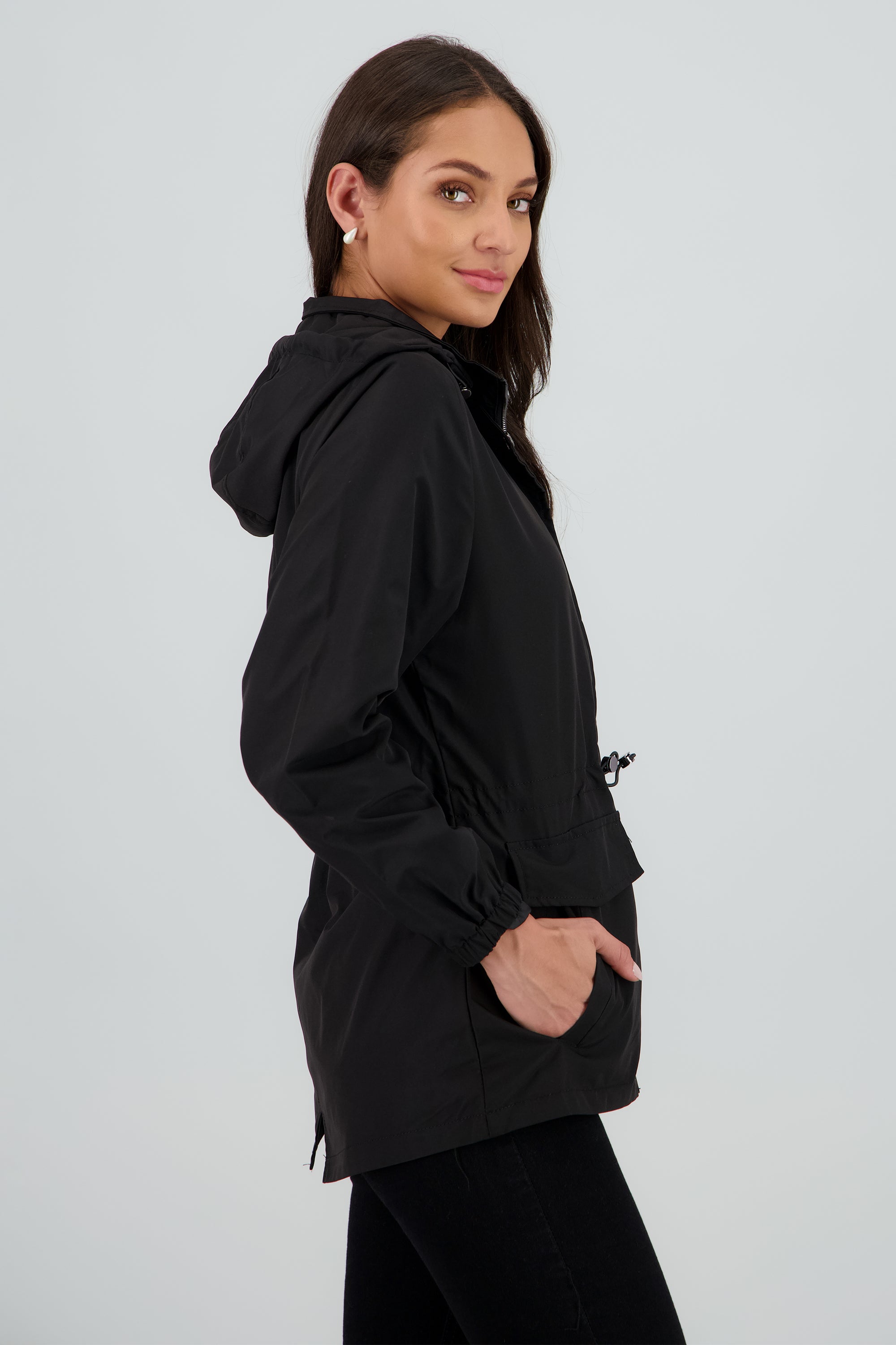 Gabardina corta botones