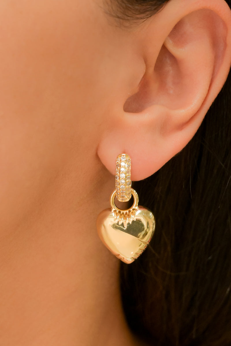 Collar Corazón De Rhinestone Brandy Melville Dorado