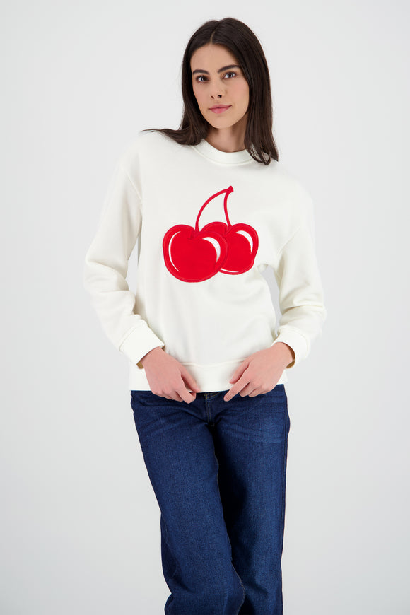 Sudadera oversize cereza textura