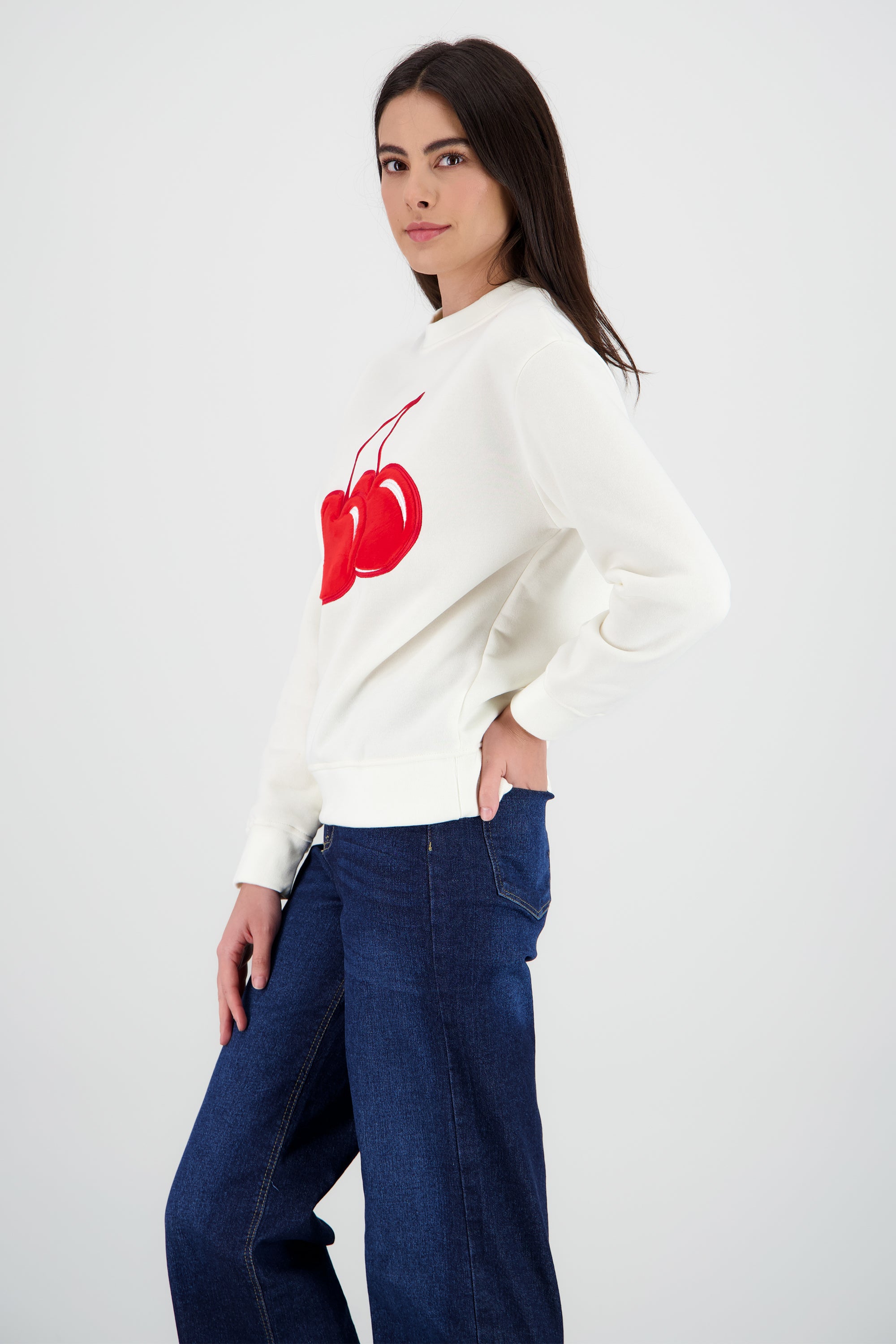 Sudadera oversize cereza textura