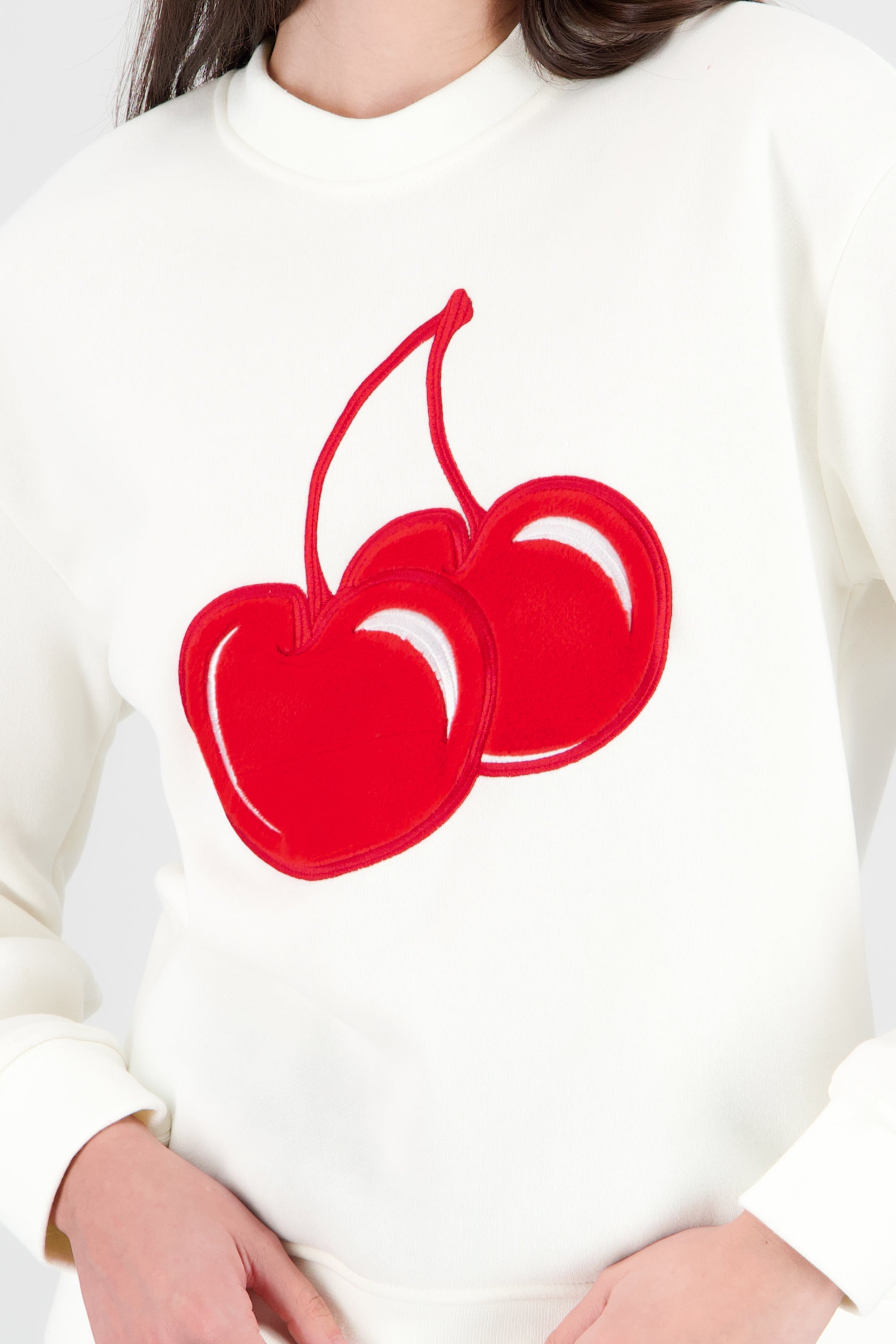 Sudadera oversize cereza textura