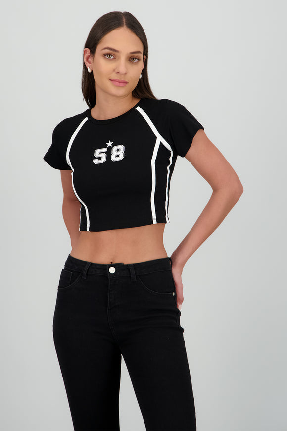 Playera contraste estampado