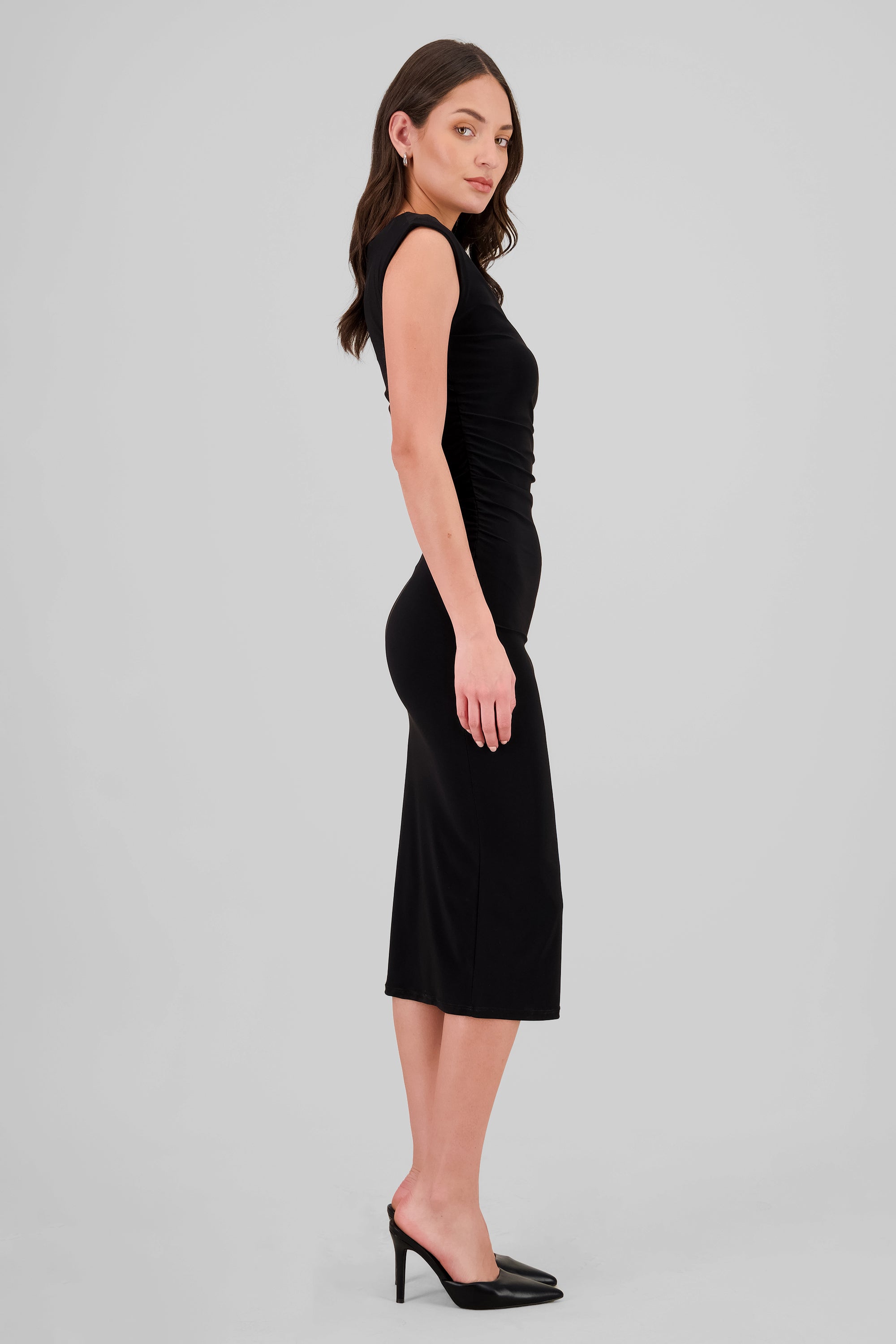 Vestido drapeado sin mangas