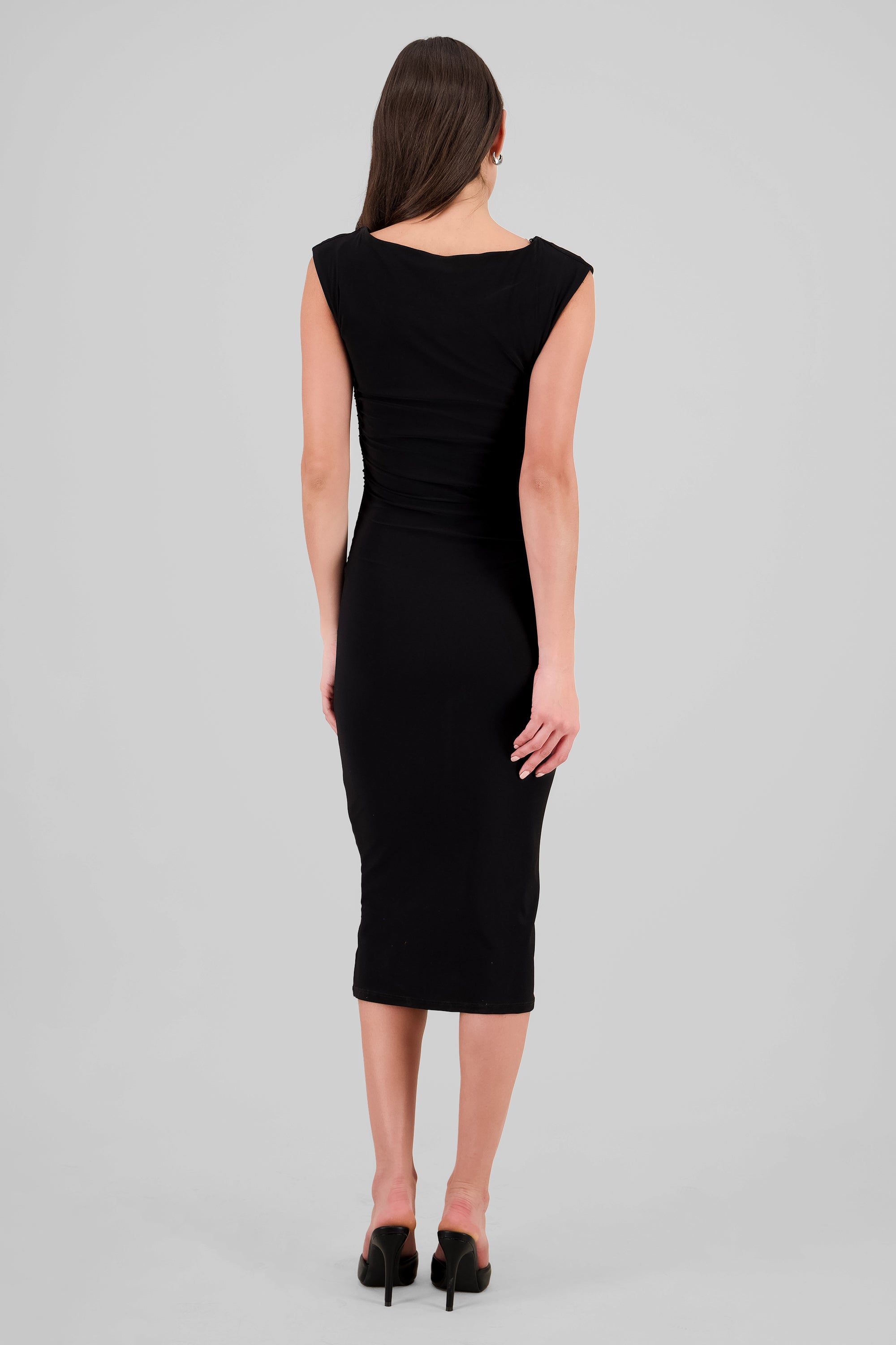 Vestido drapeado sin mangas