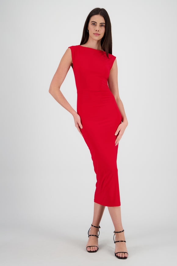 Vestido drapeado sin mangas