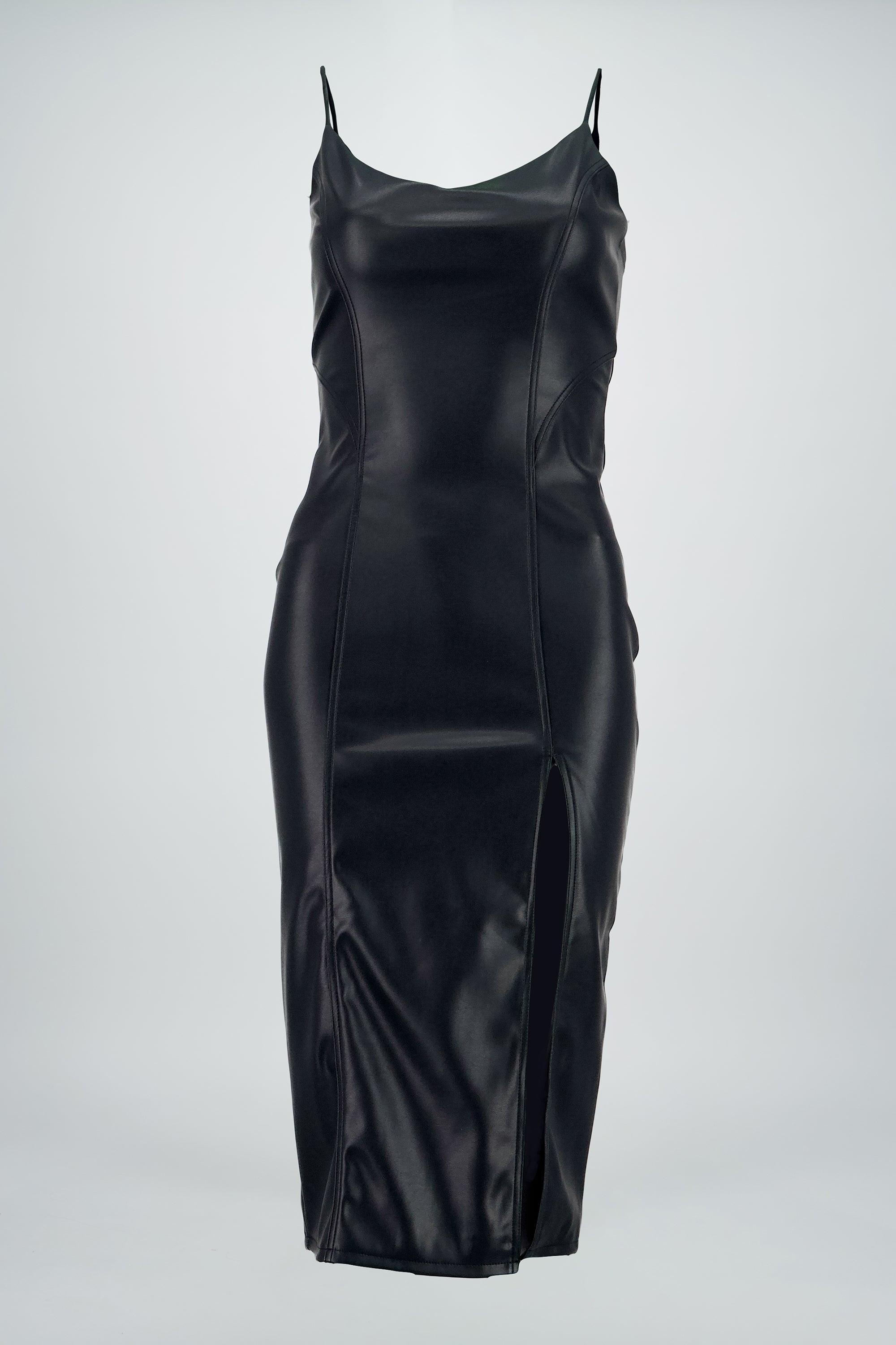 Vestido midi efecto piel