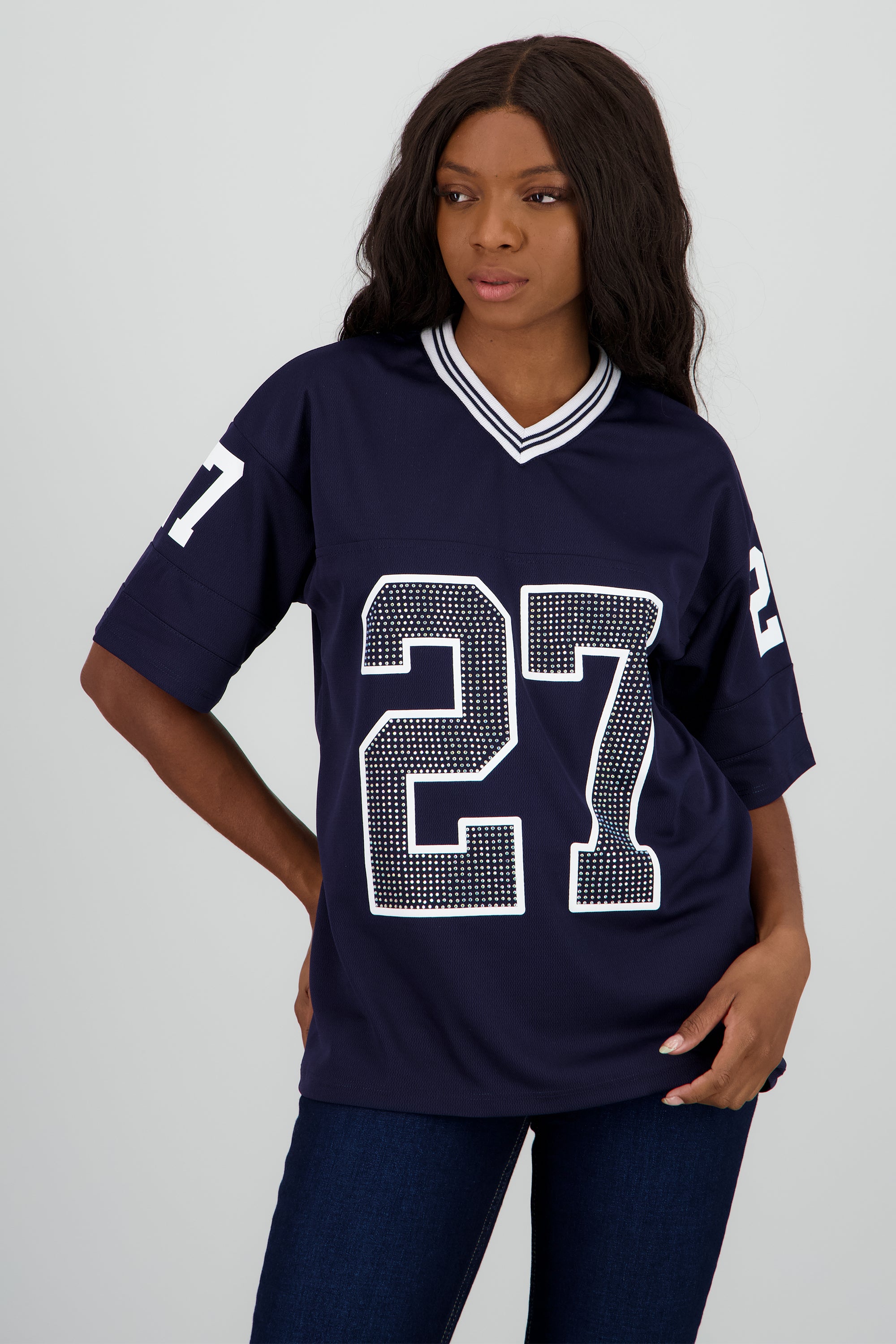 Playera deportiva numero brillos