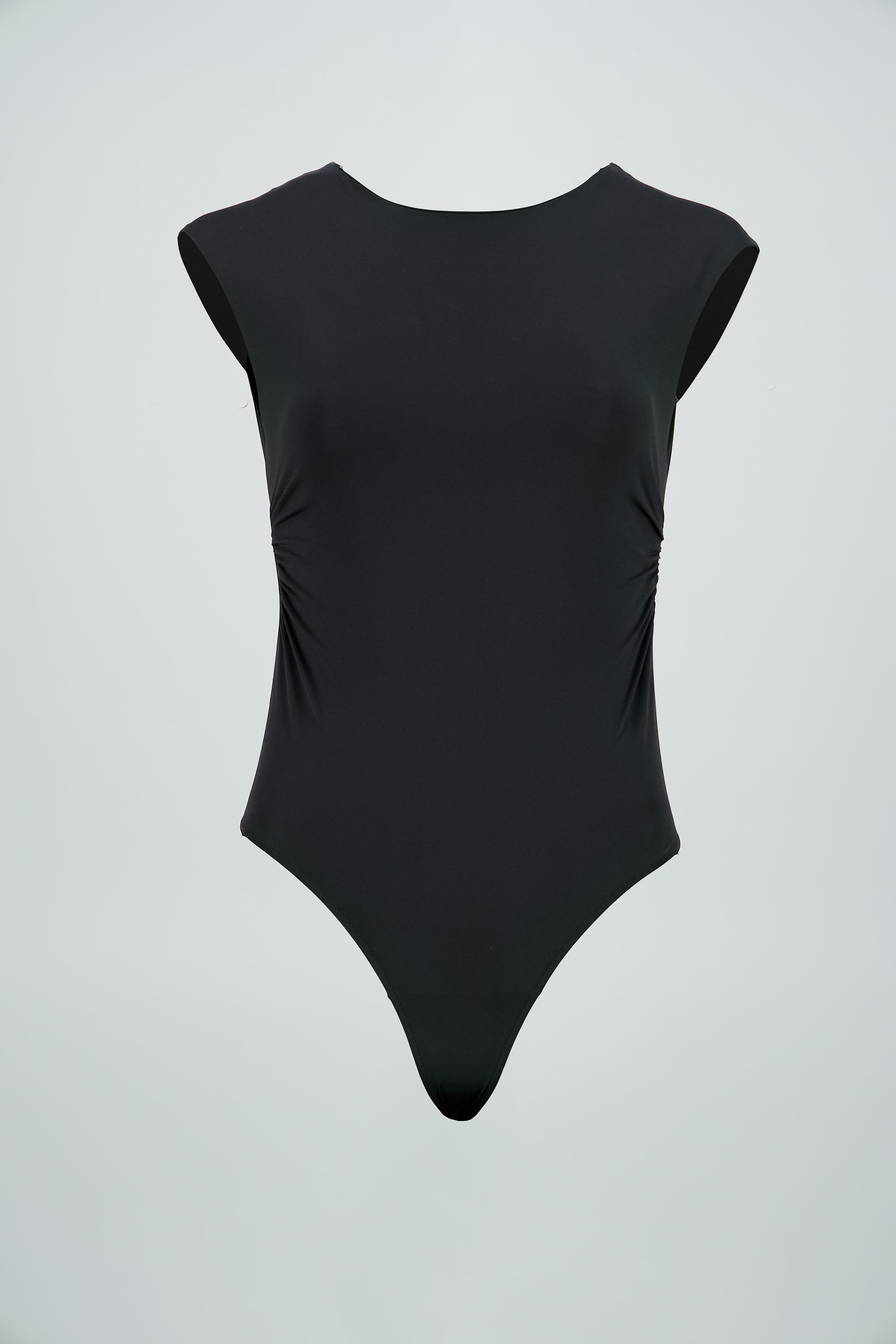 Body manga corta escote espalda