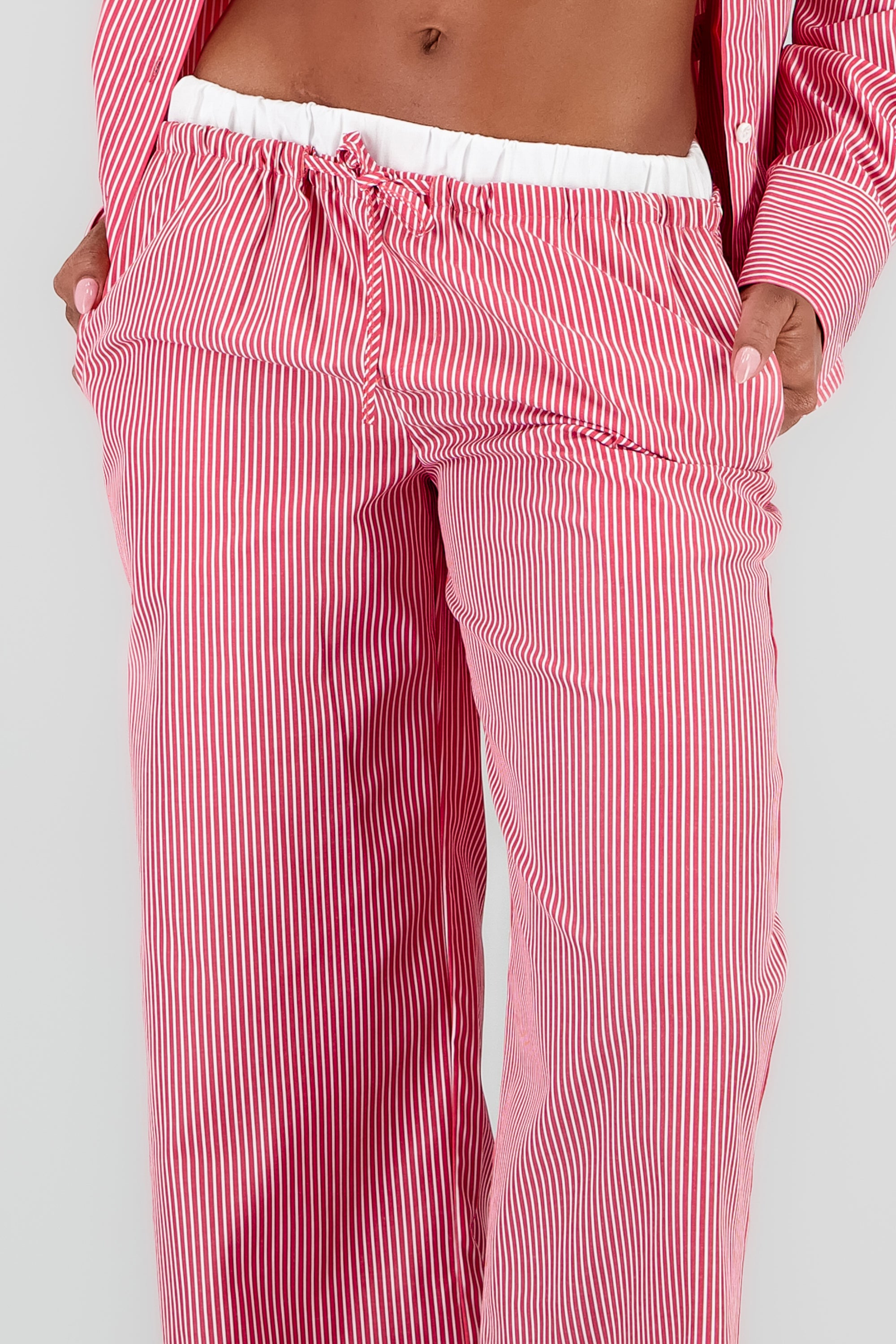Pantalon amplio rayas ROJO COMBO