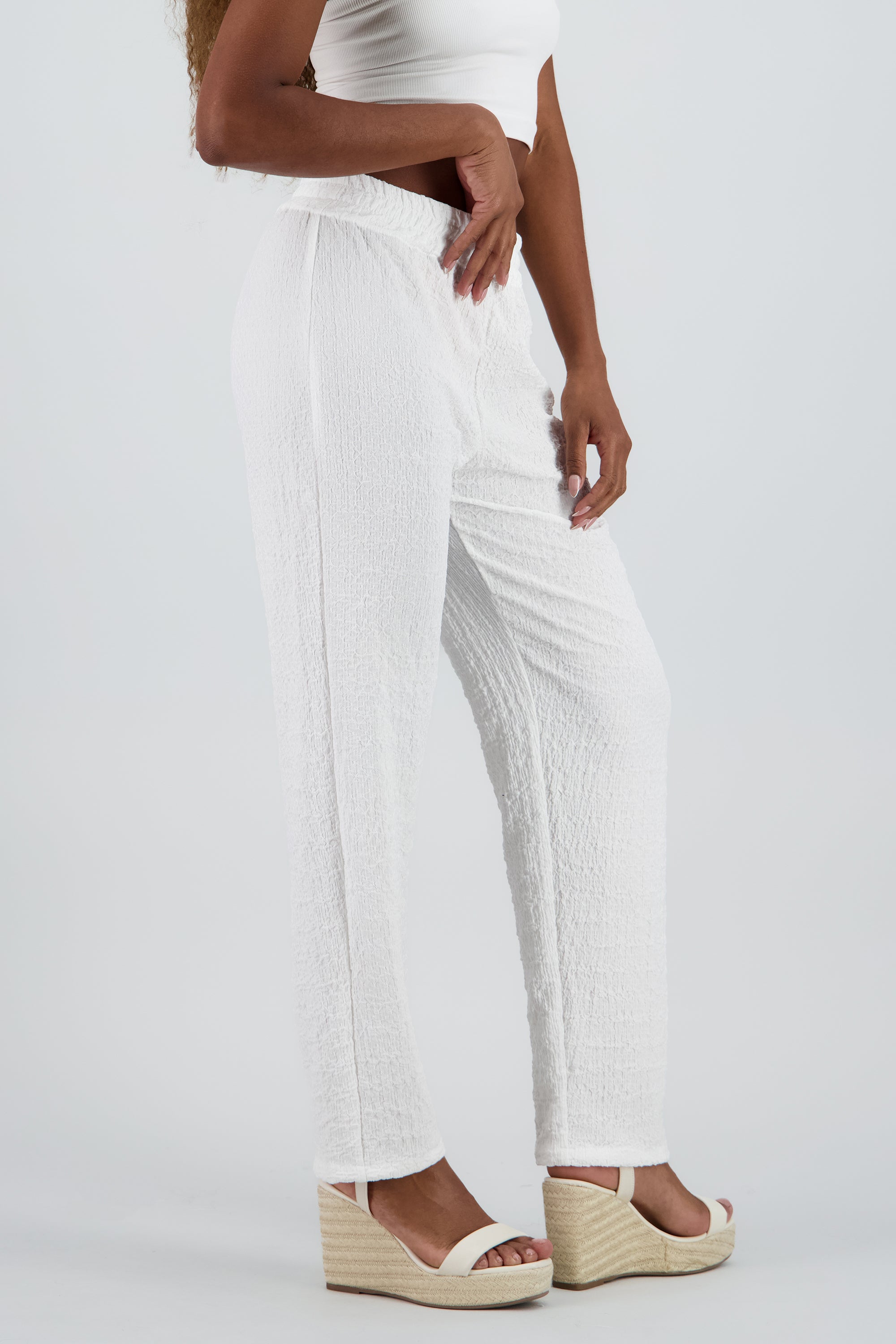 Pantalon ligero recto textura