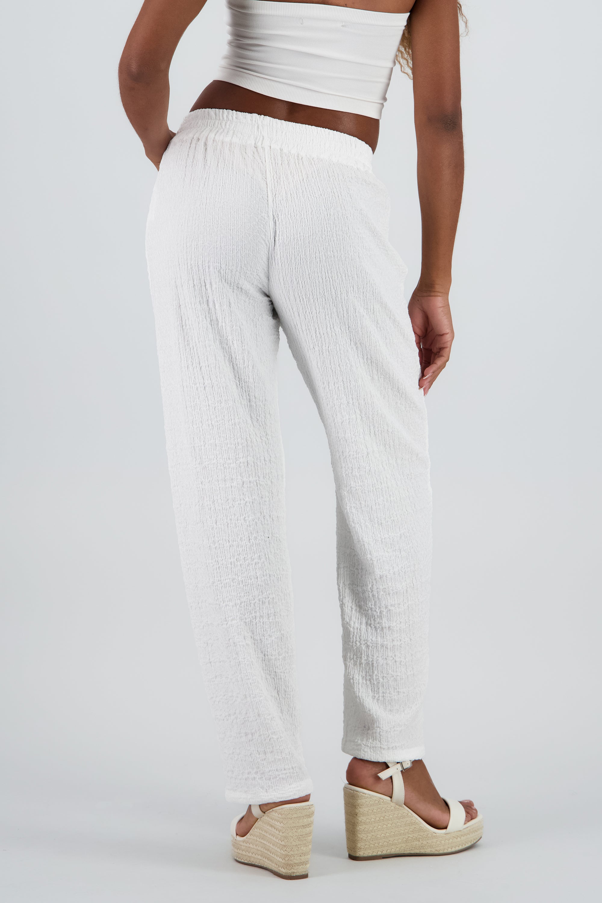 Pantalon ligero recto textura