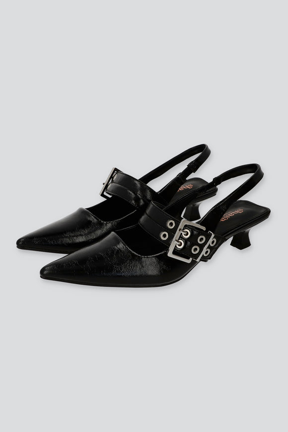 Tacón puntal kitten slingback hebilla