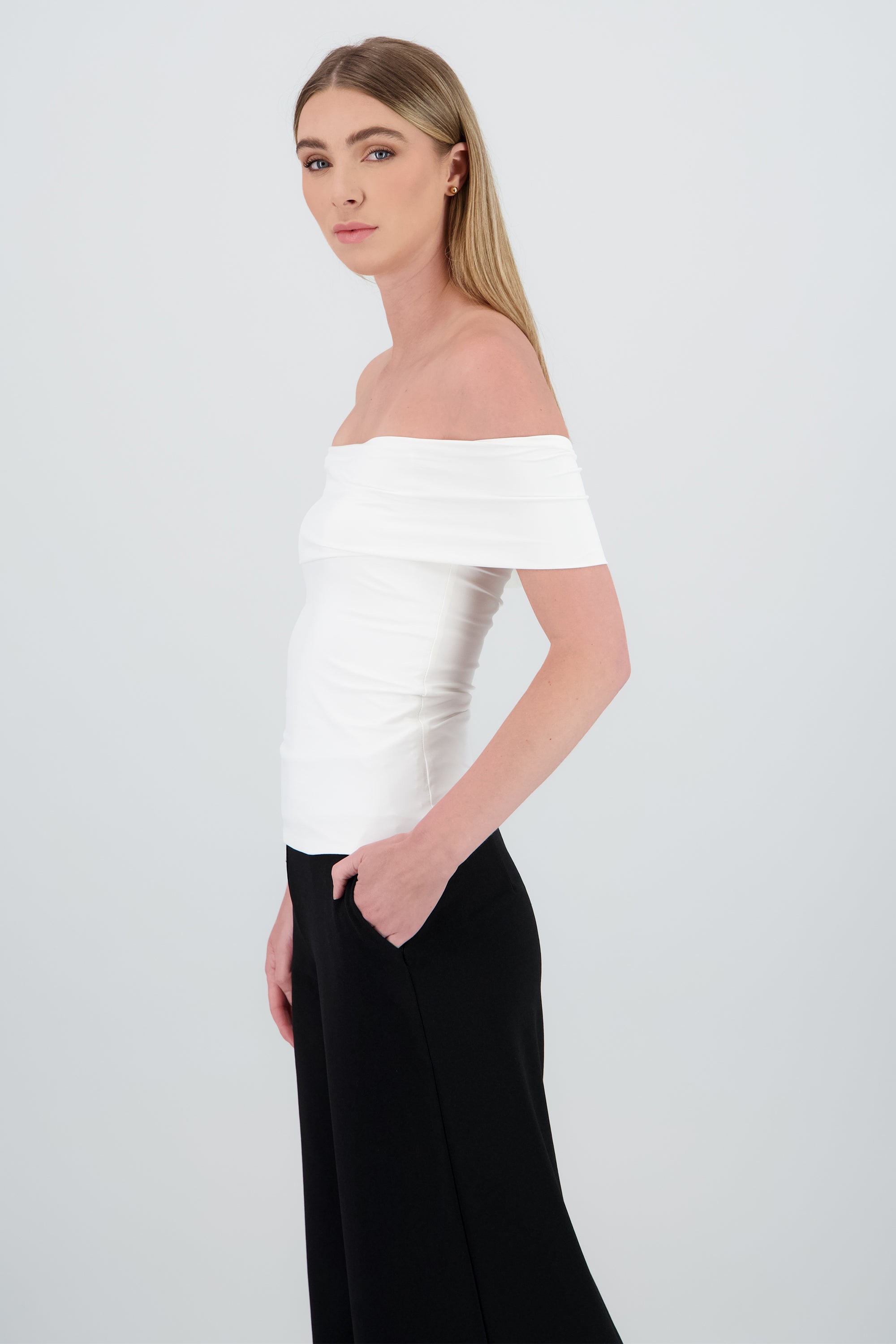 Top liso flap HUESO