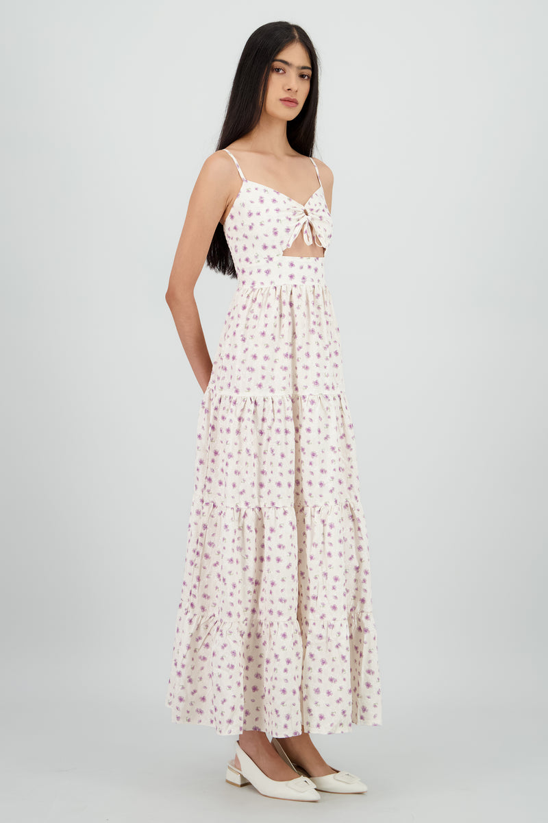 Vestido maxi simple de chiffon con escote en V y tirantes finos Rojo