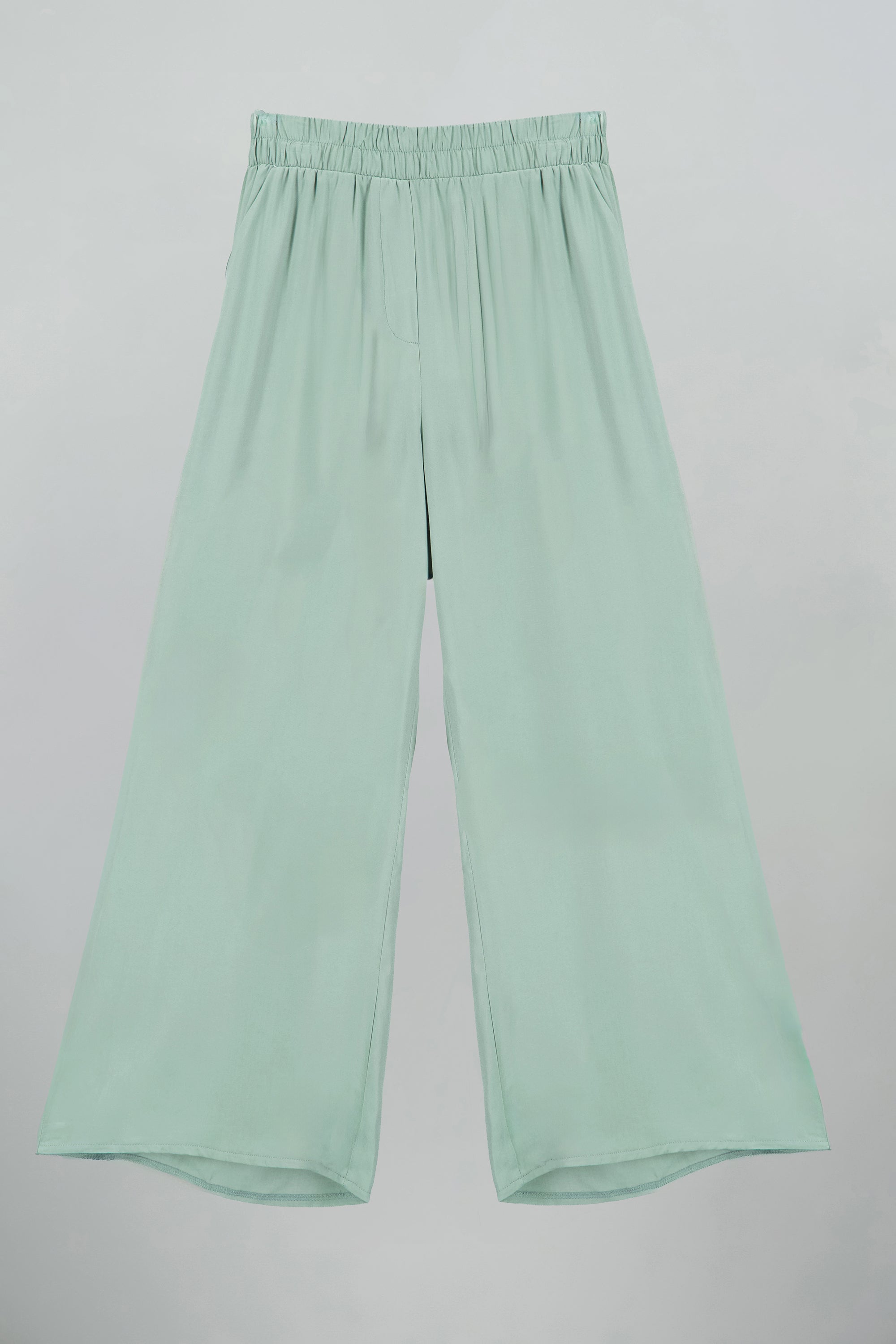 Pantalón Wide Leg Cintura Alta Fruncida