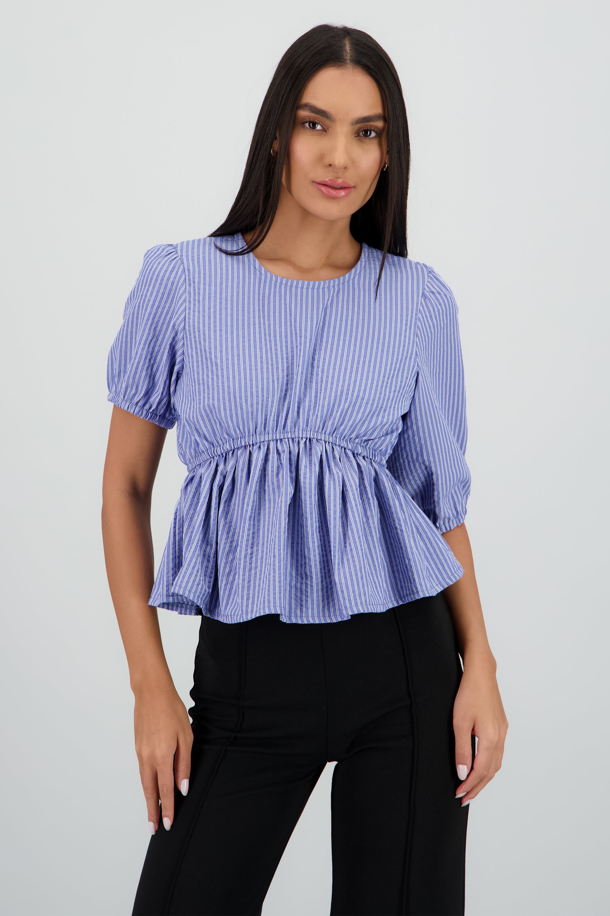 blusa manga larga con moño