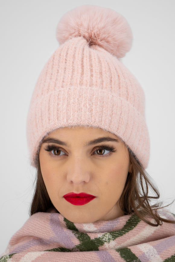 Beanie tejido fluffy