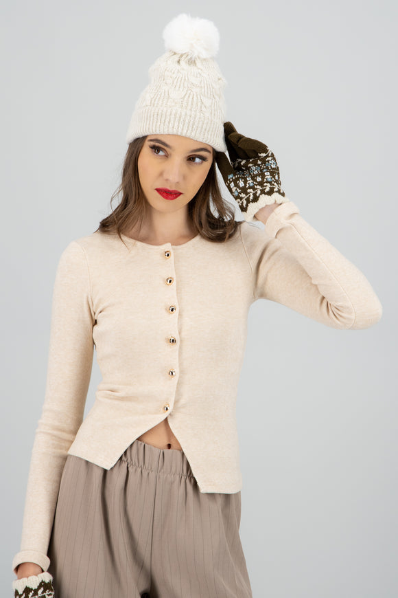 Beanie trenza zigzag