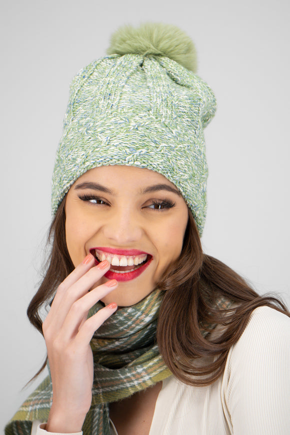 Beanie color jaspe fluffy