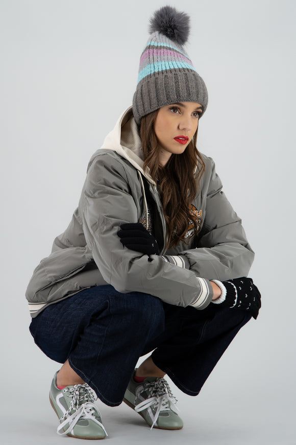 Beanie rayas fluffy