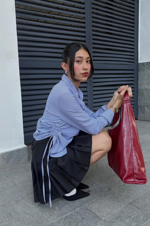 Camisa m/l detalle jaretas