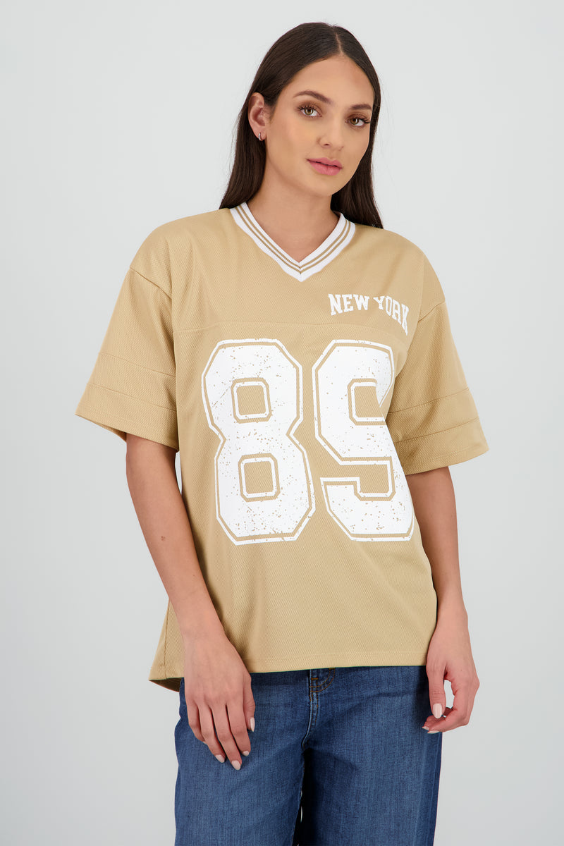 Playera oversize estampado numero