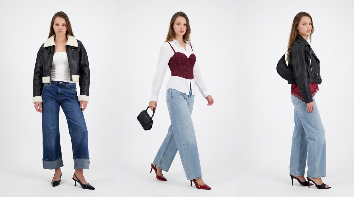 CÓMO COMBINAR JEANS ANCHOS WIDE LEG SIN PERDER ALTURA