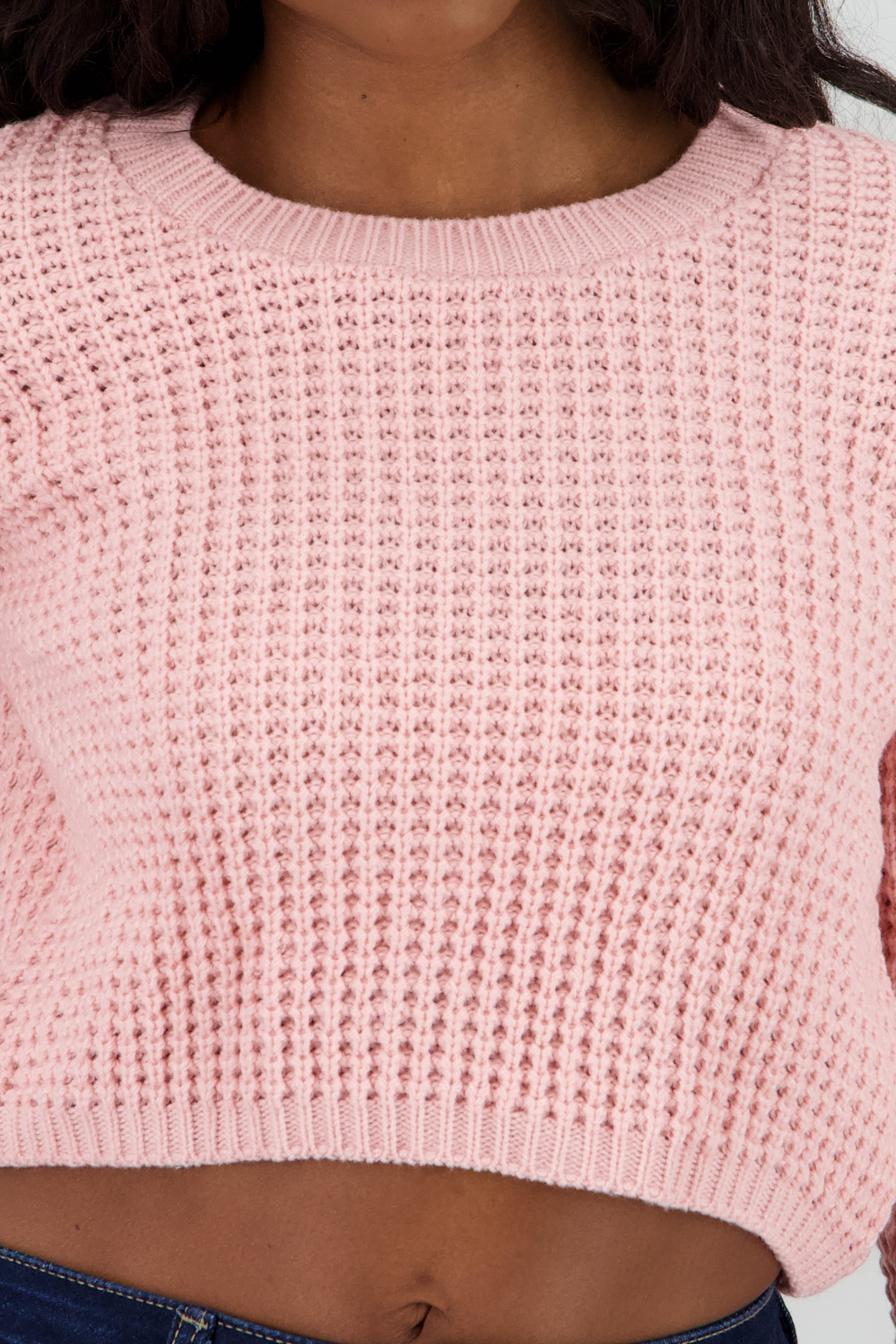 Suéter tejido corto ROSA PASTEL