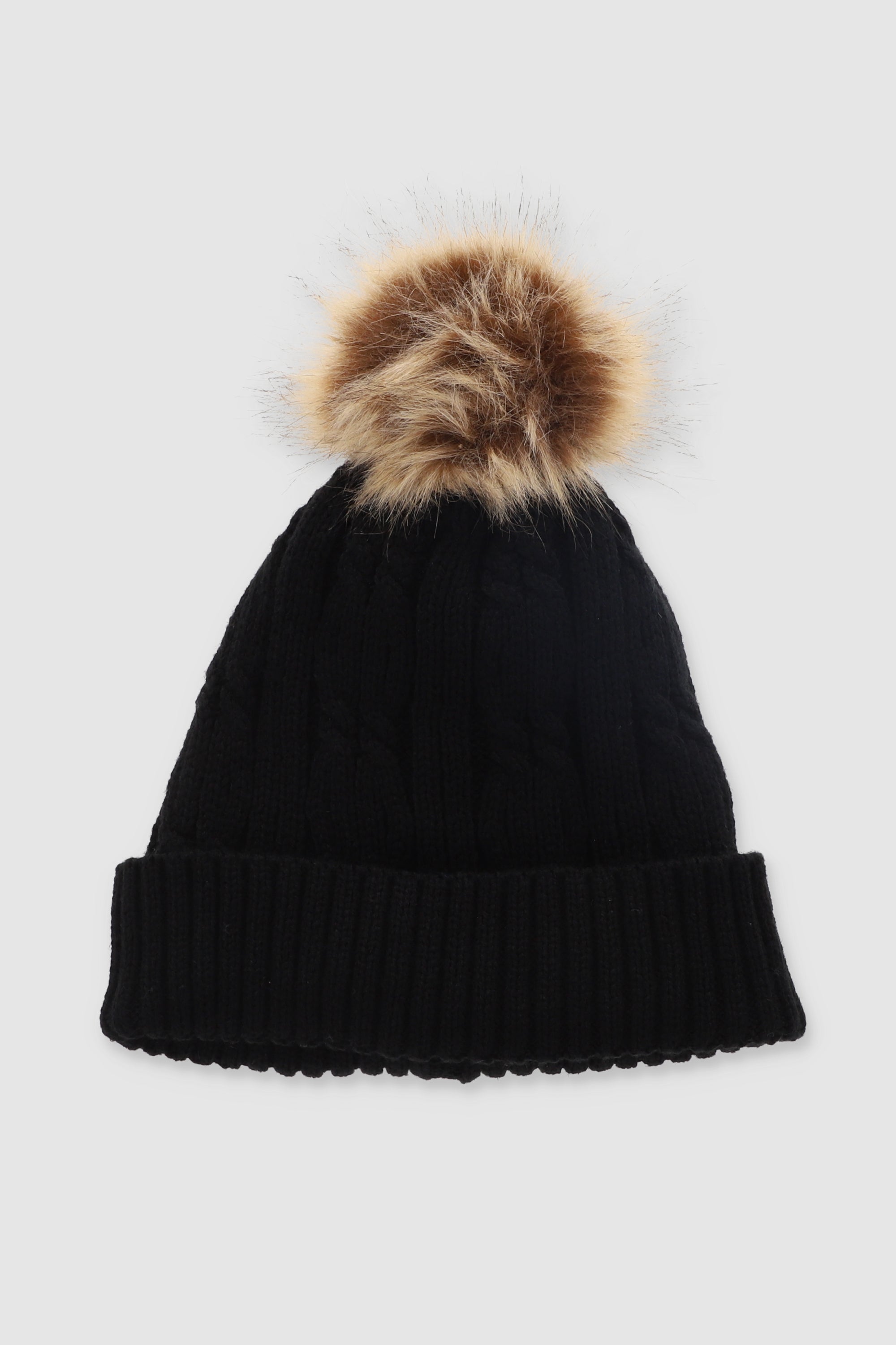 Gorro punto pompón NEGRO