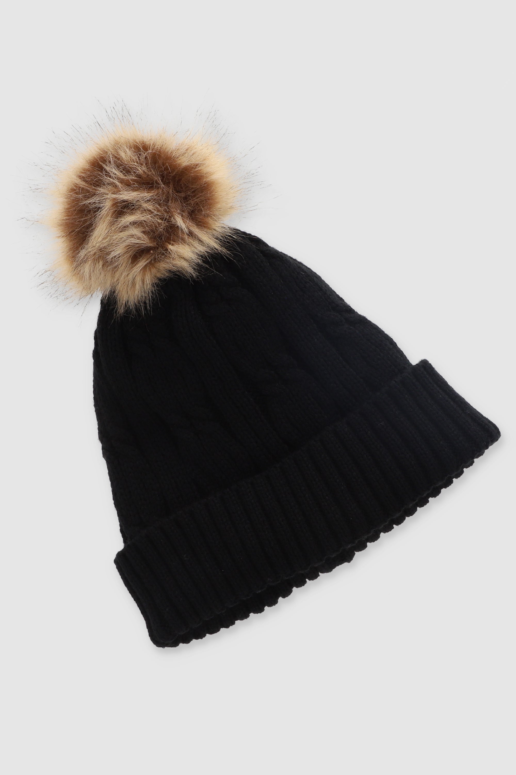 Gorro punto pompón NEGRO