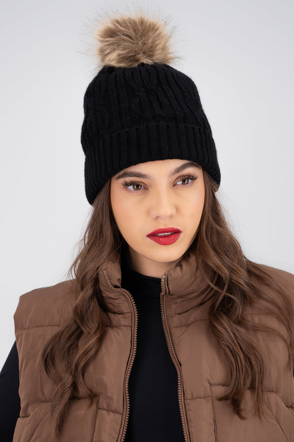 Beanie punto pompón