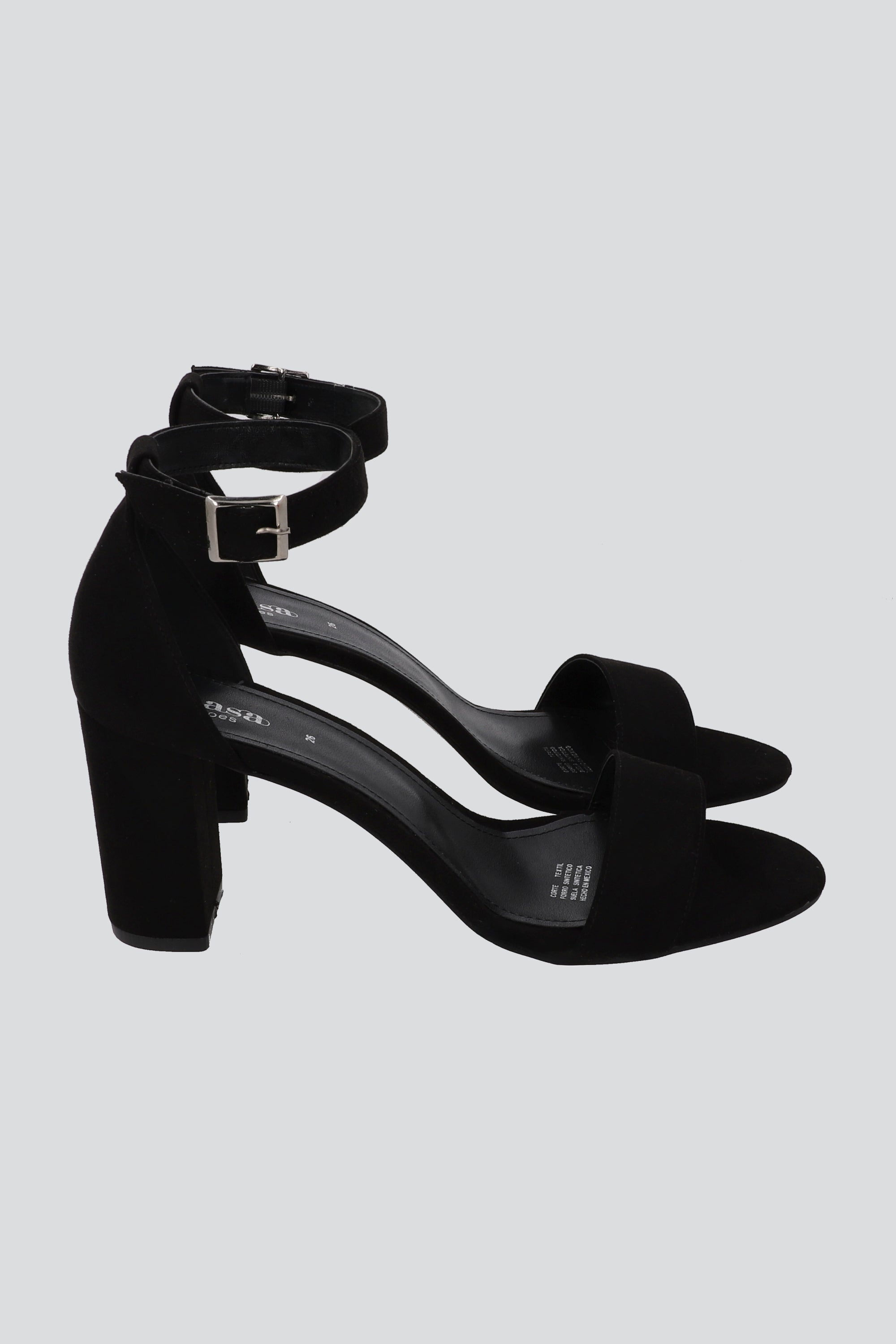 Tacon Tiras Basico Suede NEGRO