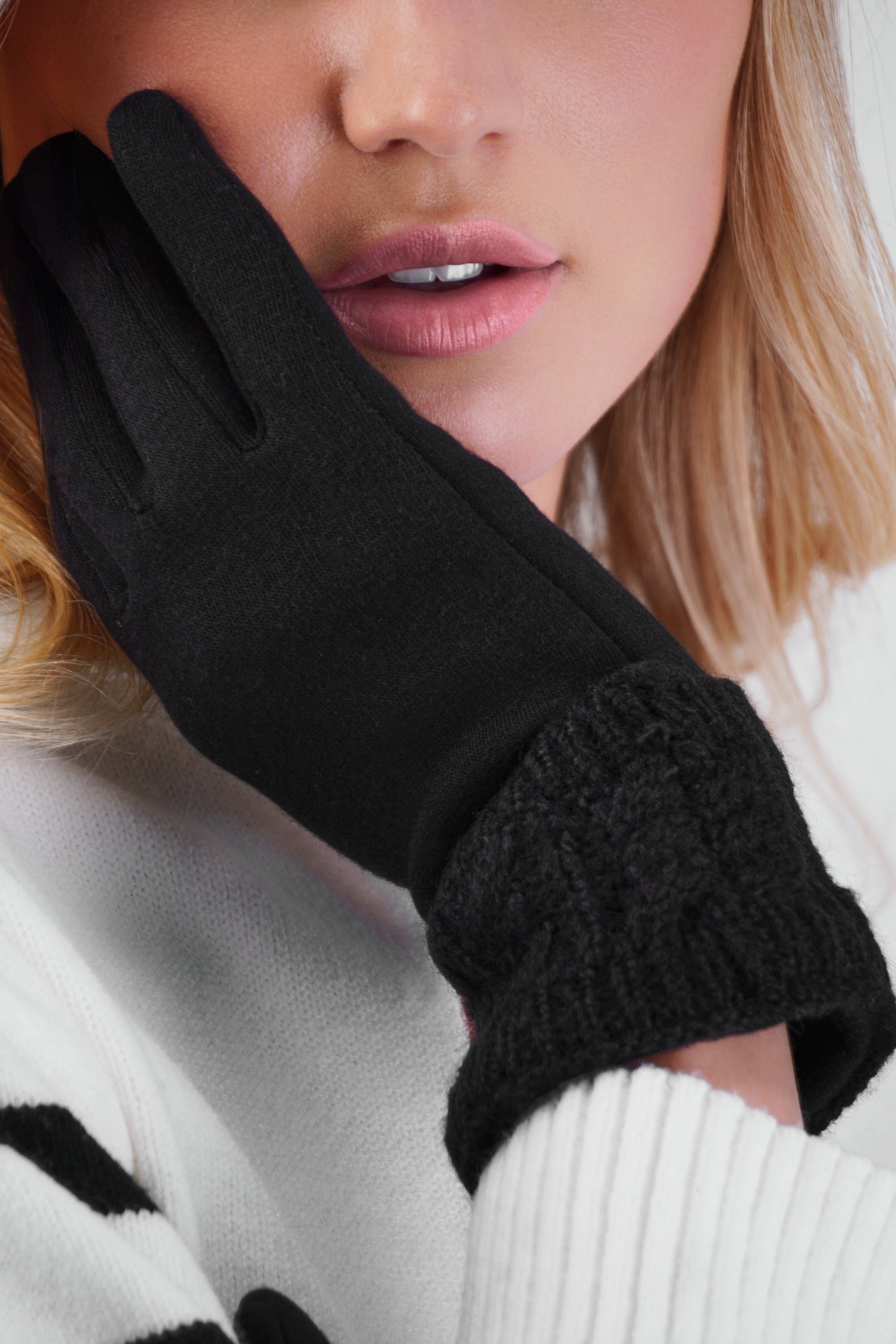 Guantes tejidos trenza