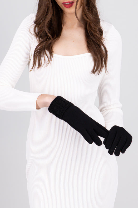 Guantes tejidos trenza