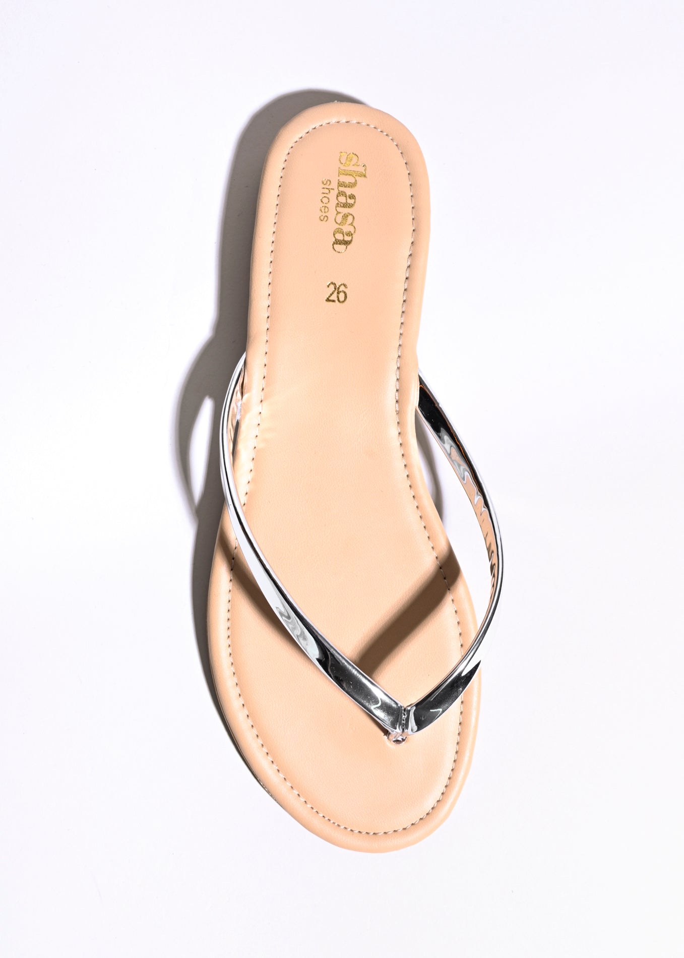 Sandalias flip flop tiras delgadas PLATA