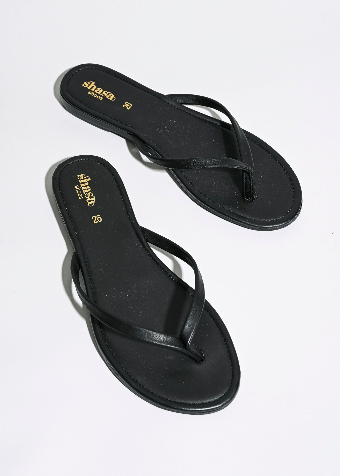 Sandalias flip flop tiras delgadas NEGRO
